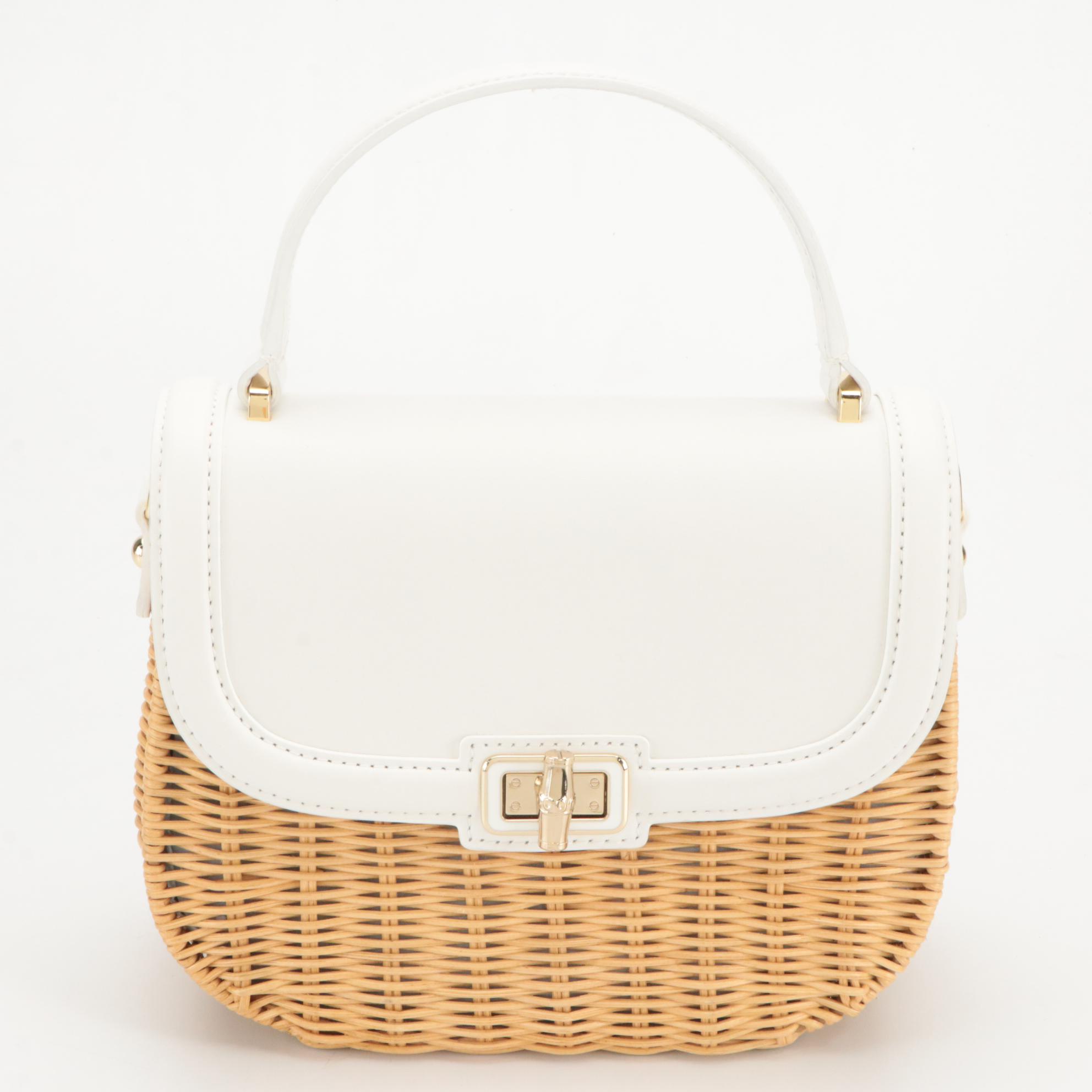 Kate Spade Essex Scout Messenger Bag and Talbots Two-Way Wicker Bag