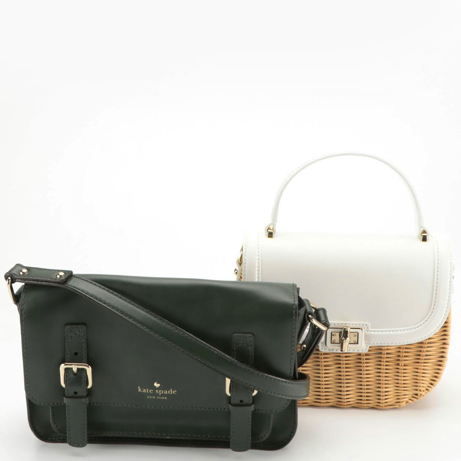 Kate Spade Essex Scout Messenger Bag and Talbots Two-Way Wicker Bag
