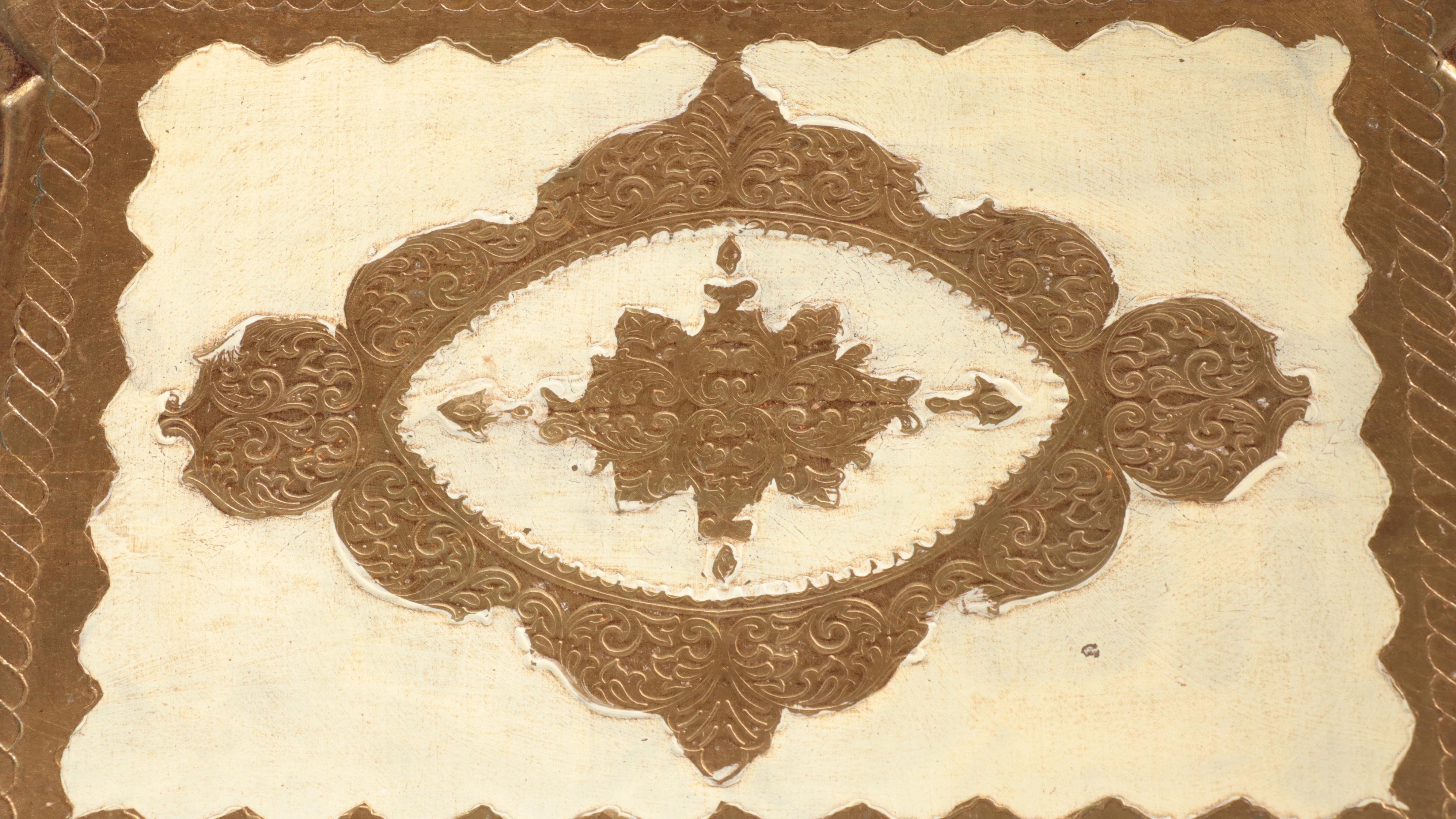 Set of Three Neiman Marcus Italian Cream-Painted and Parcel-Gilt Nesting Tables