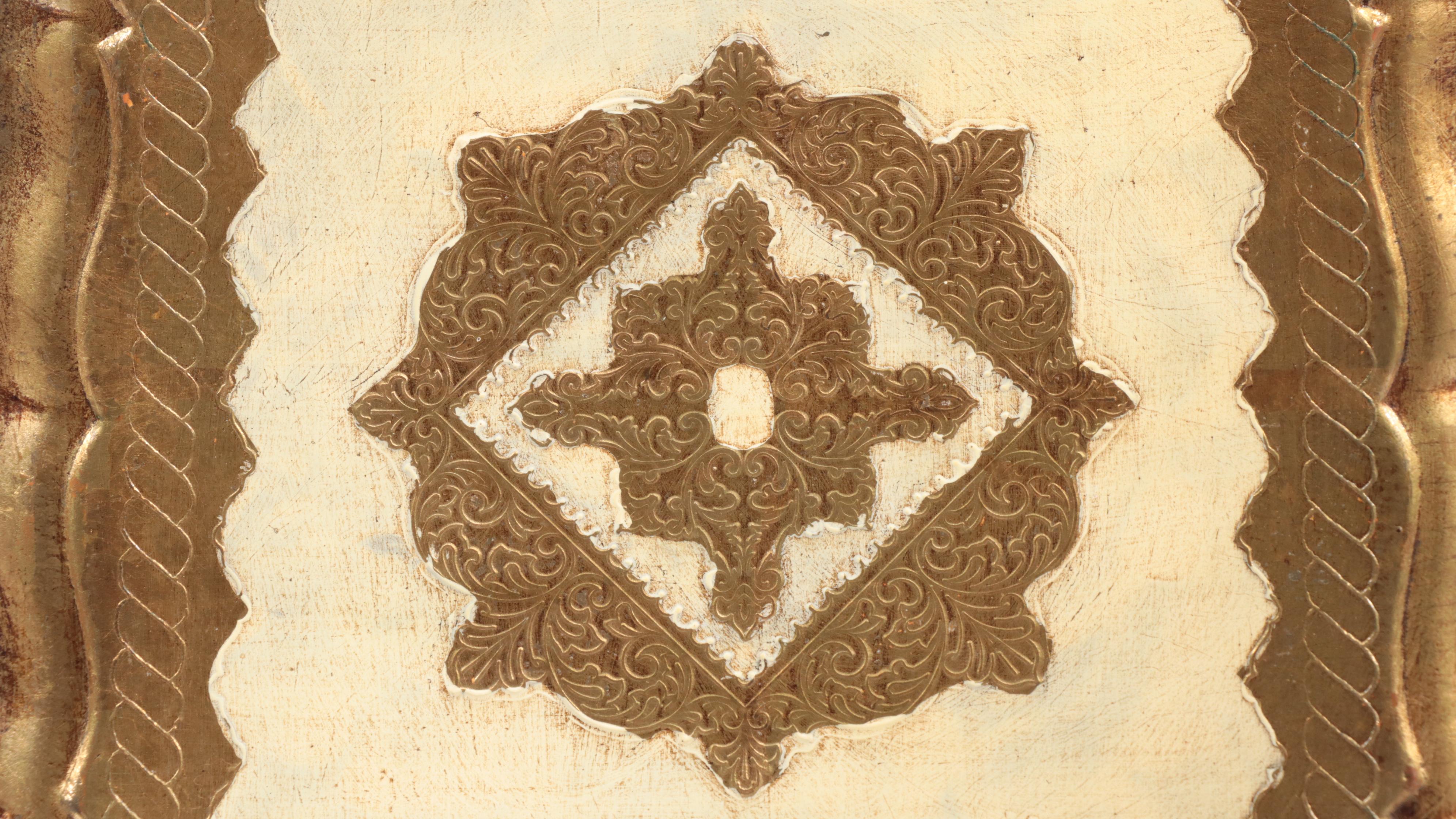 Set of Three Neiman Marcus Italian Cream-Painted and Parcel-Gilt Nesting Tables