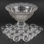 Indiana Glass Punch Bowl with Punch Cups