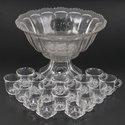 Indiana Glass Punch Bowl with Punch Cups