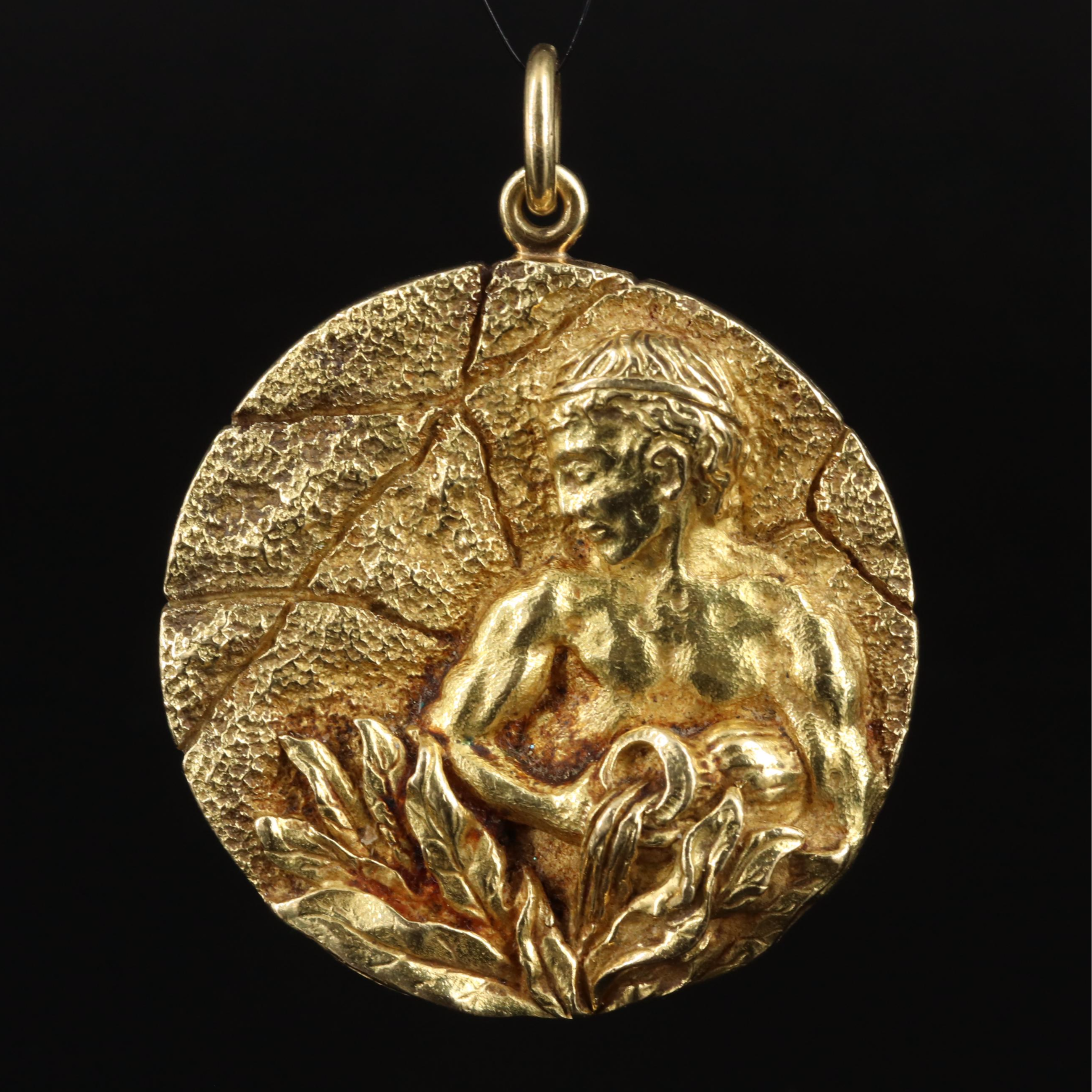 1970s Tiffany & Co. 18K Aquarius Zodiac Pendant