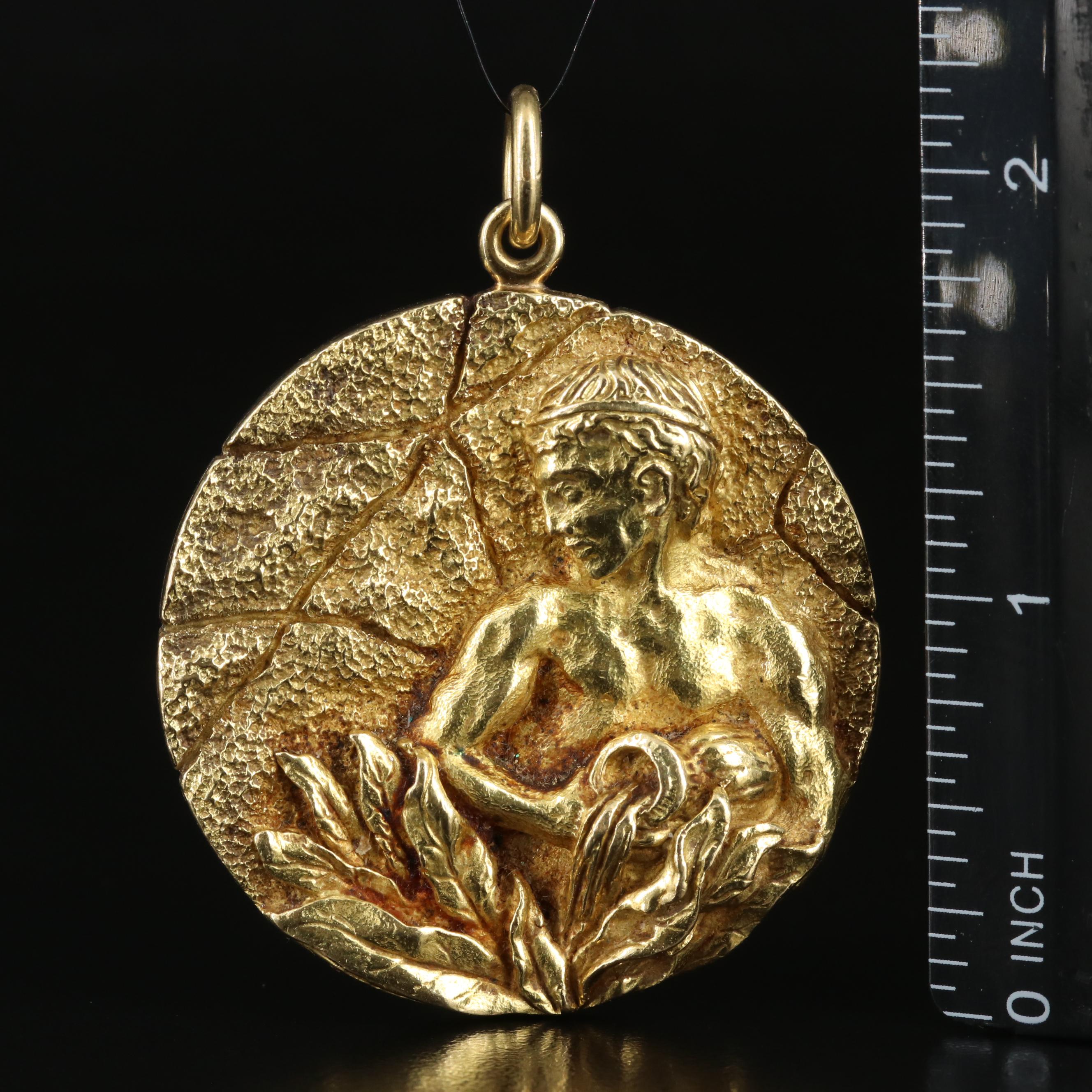 1970s Tiffany & Co. 18K Aquarius Zodiac Pendant