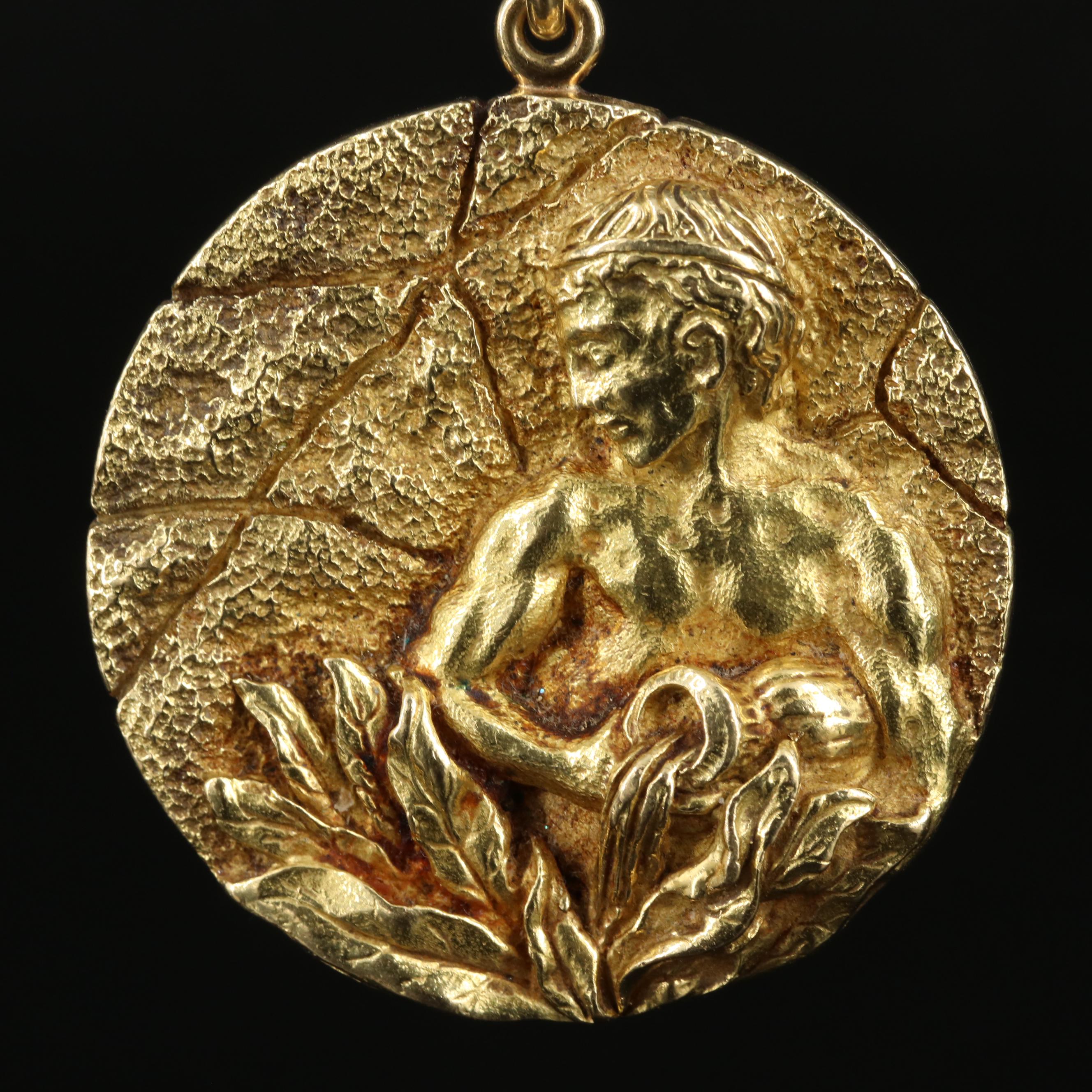 1970s Tiffany & Co. 18K Aquarius Zodiac Pendant