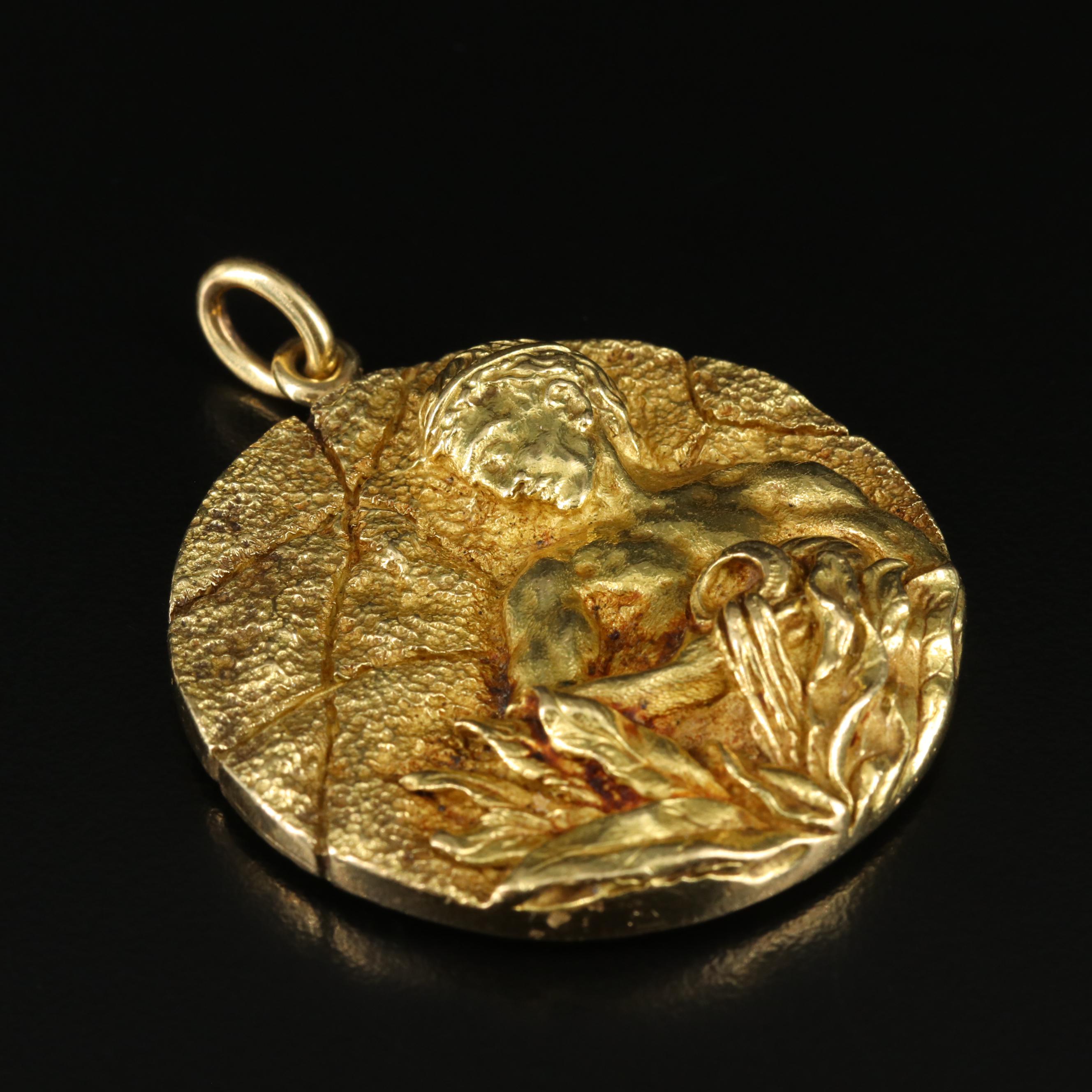 1970s Tiffany & Co. 18K Aquarius Zodiac Pendant