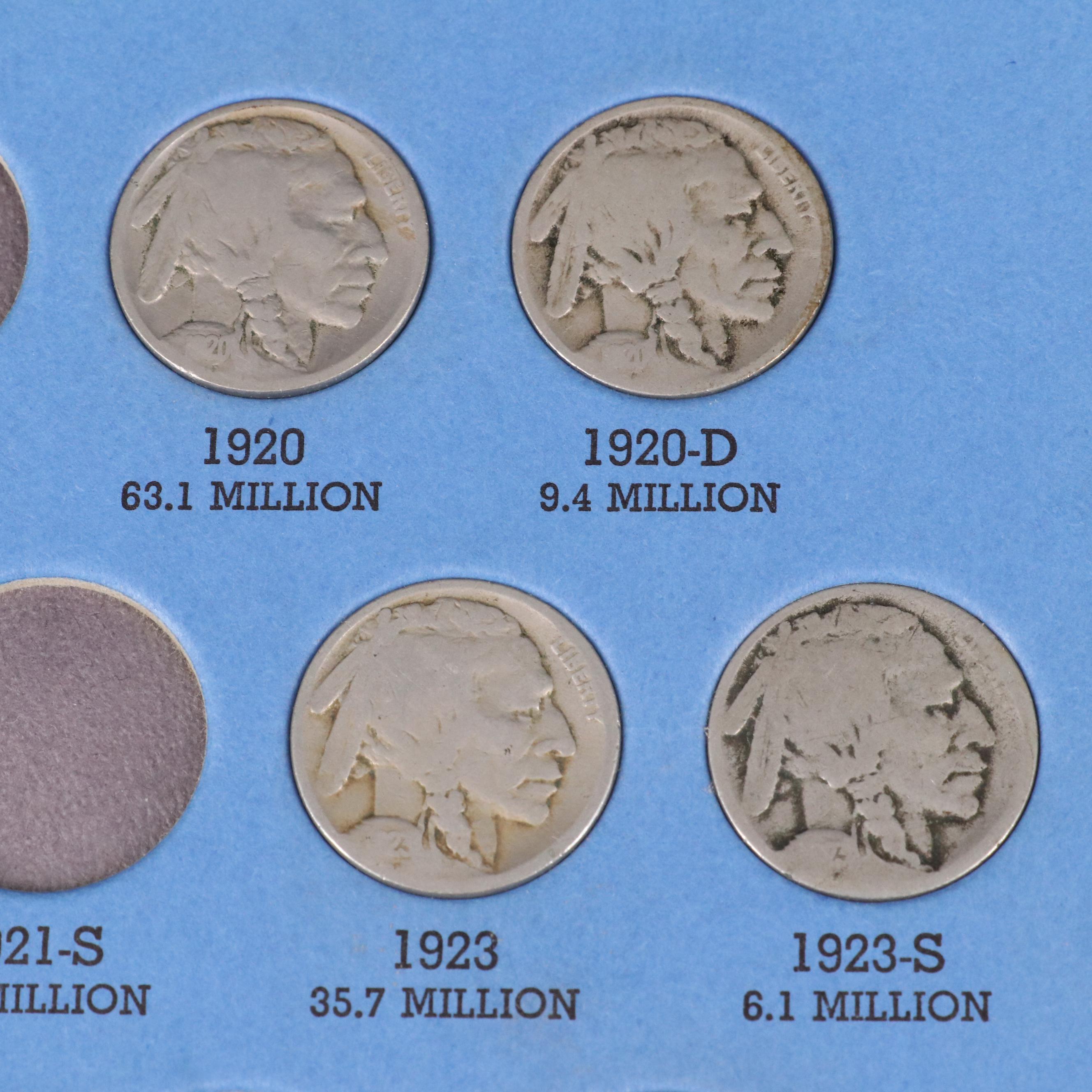 Three Whitman Folders with American Coins Including Buffalo Nickels