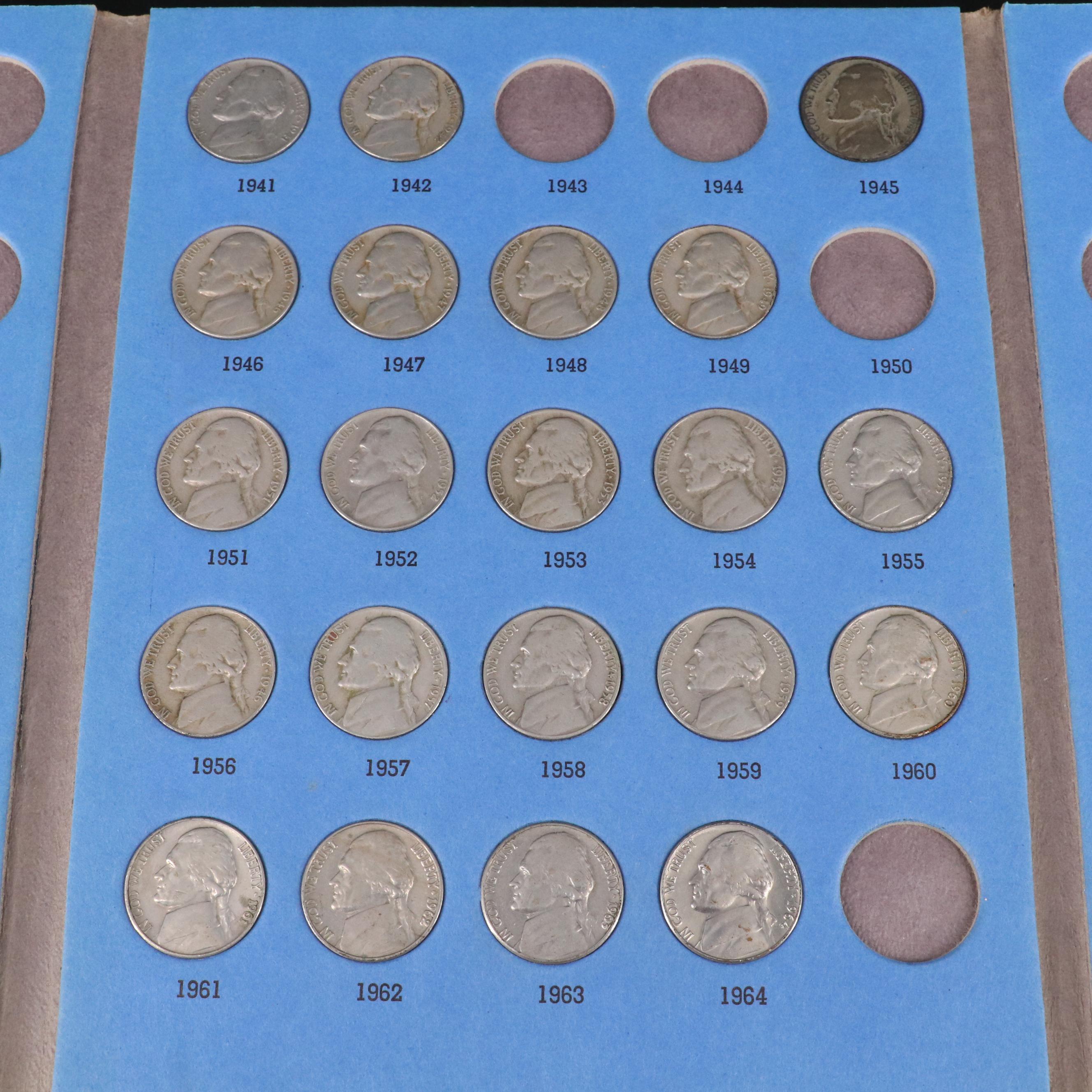 Three Whitman Folders with American Coins Including Buffalo Nickels