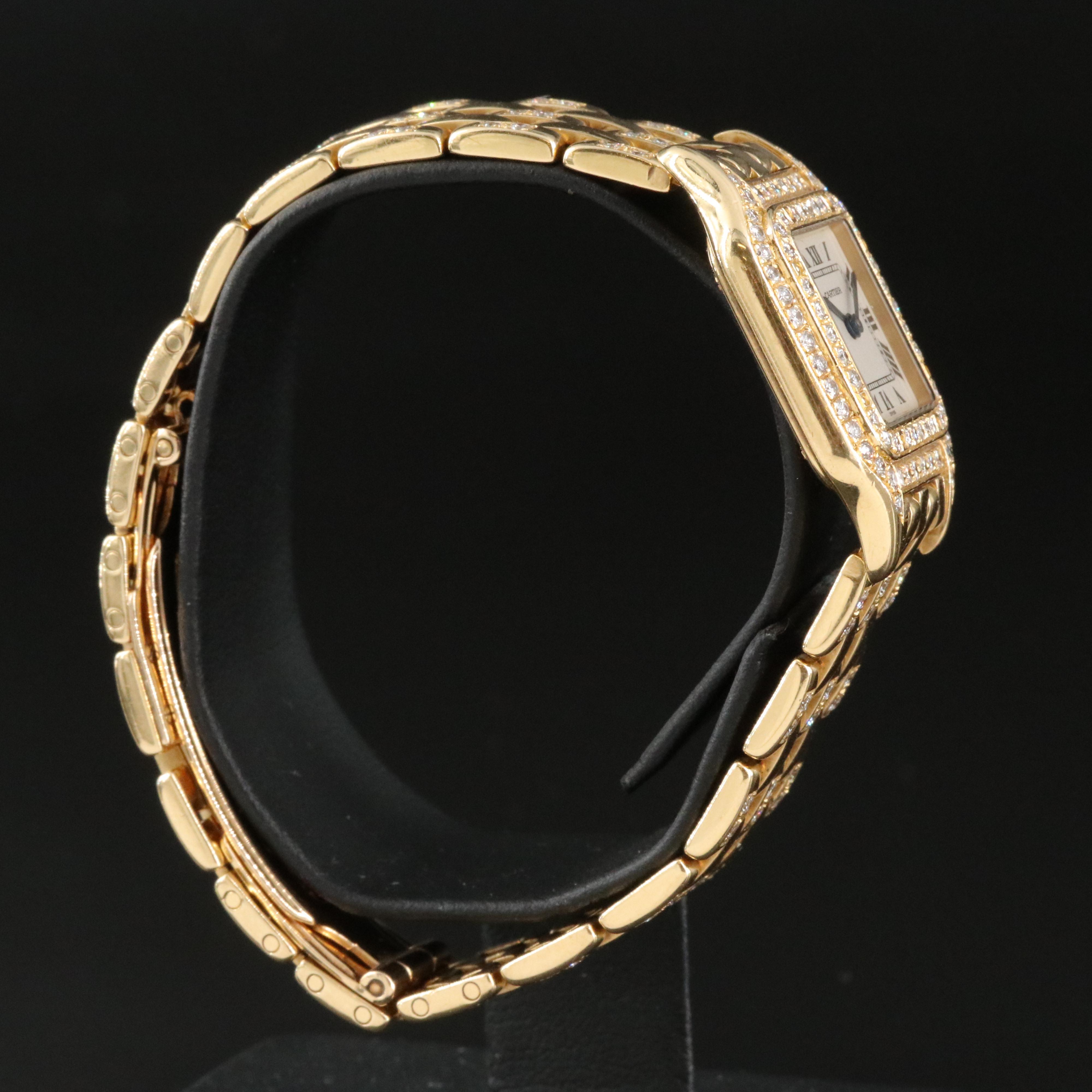 Cartier Panthère 1.71 CTW Custom Diamond 18K Gold Watch