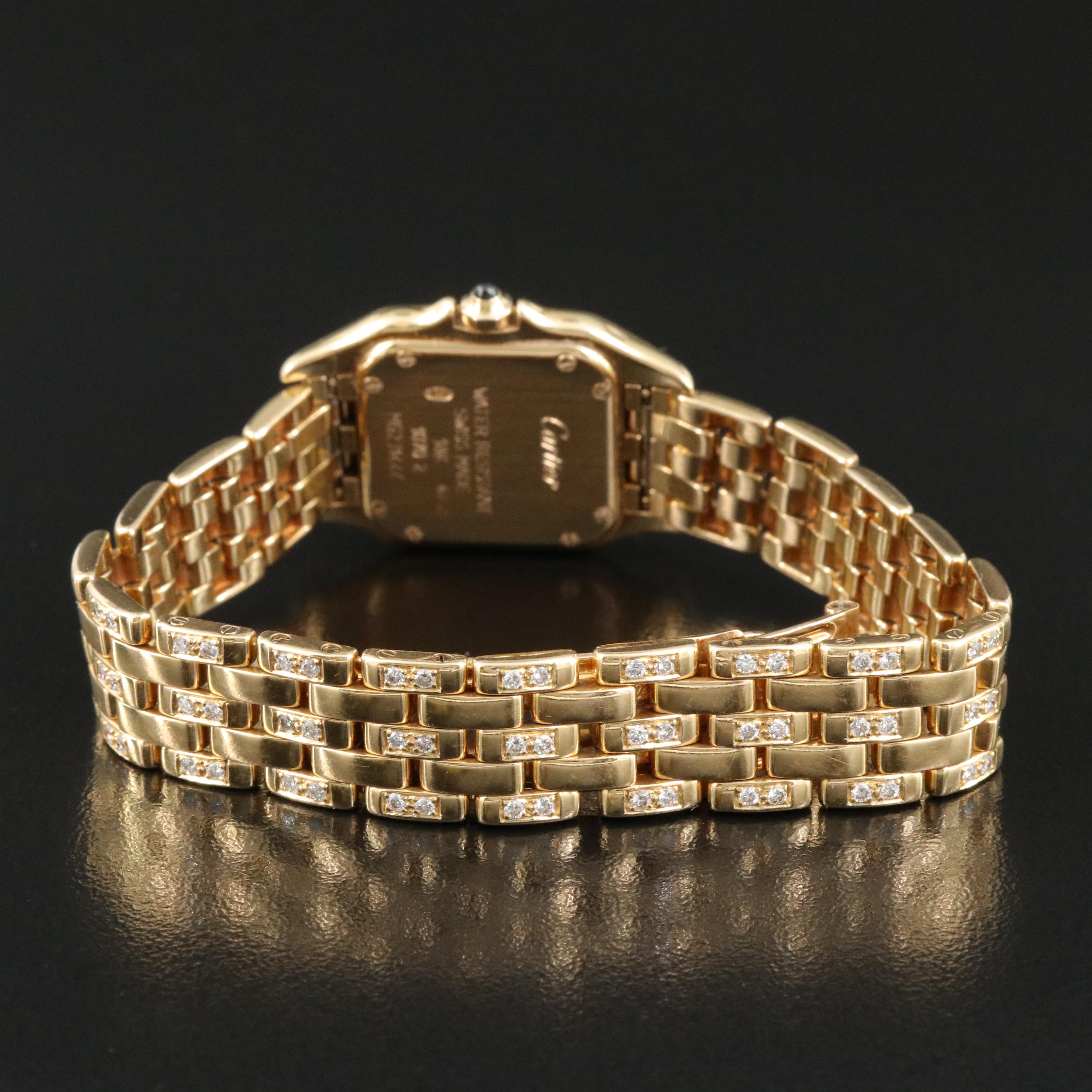 Cartier Panthère 1.71 CTW Custom Diamond 18K Gold Watch