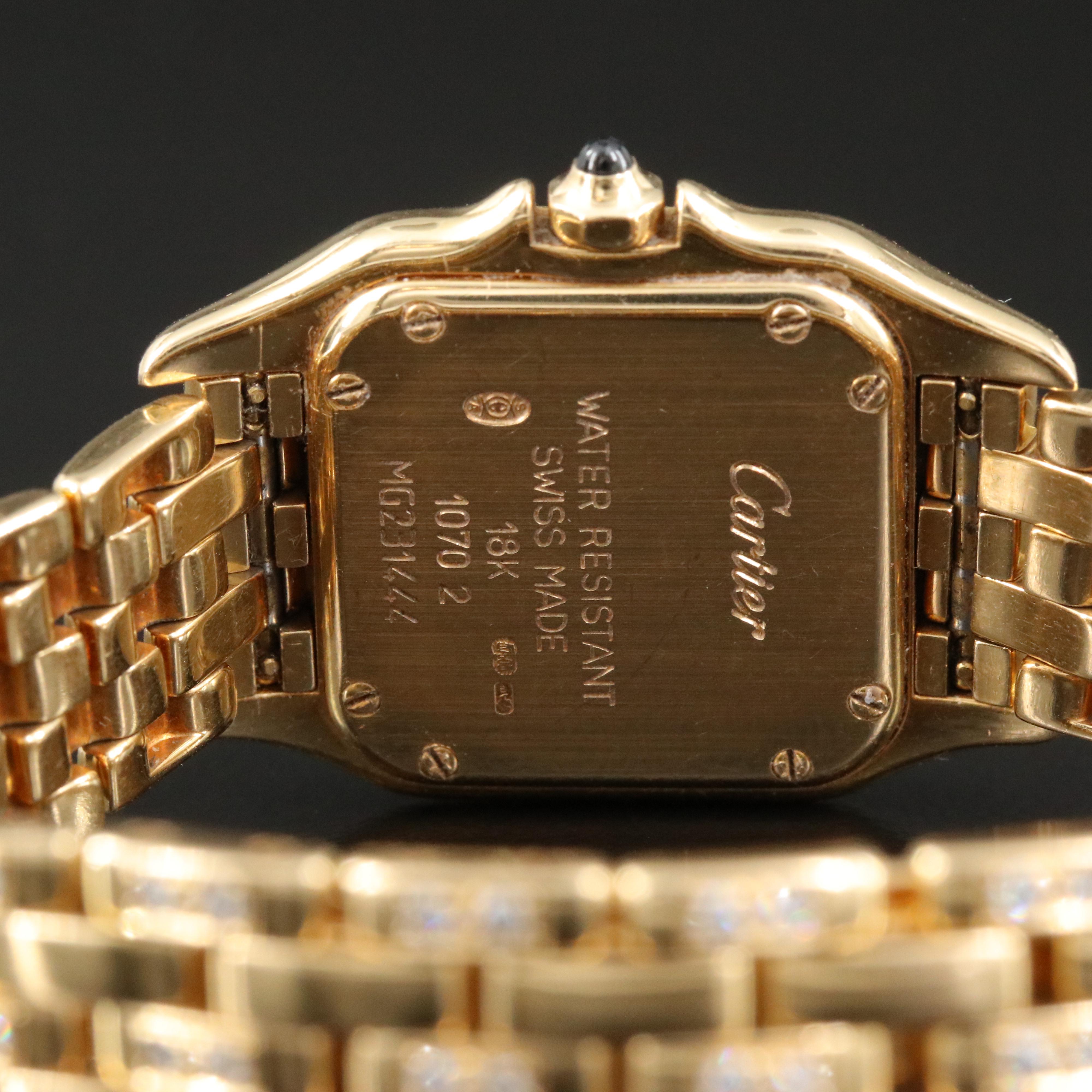 Cartier Panthère 1.71 CTW Custom Diamond 18K Gold Watch