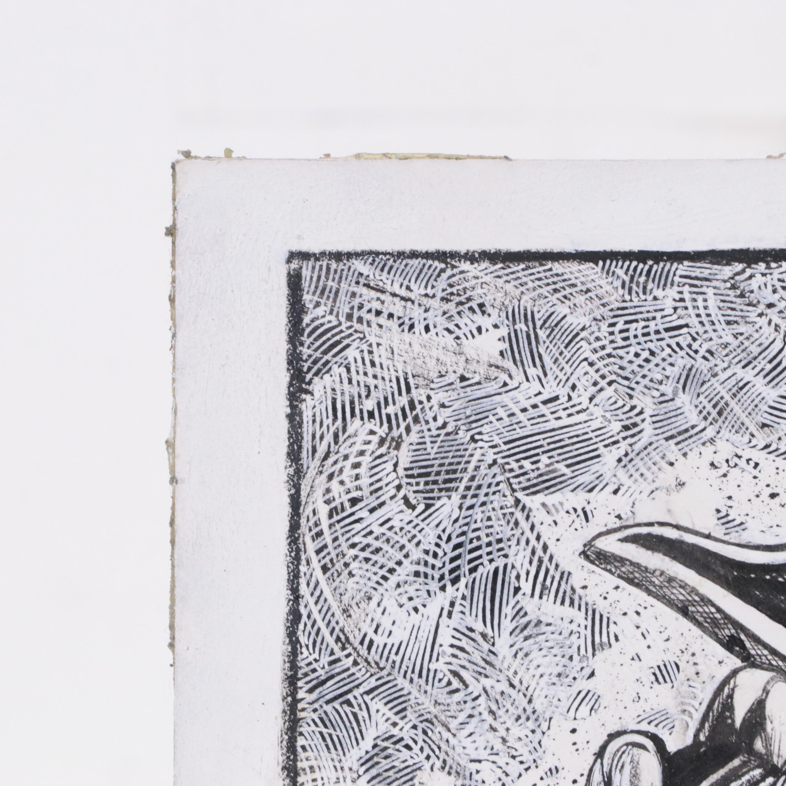 David Michael Beck Mixed Media Comic Illustration of Yoda