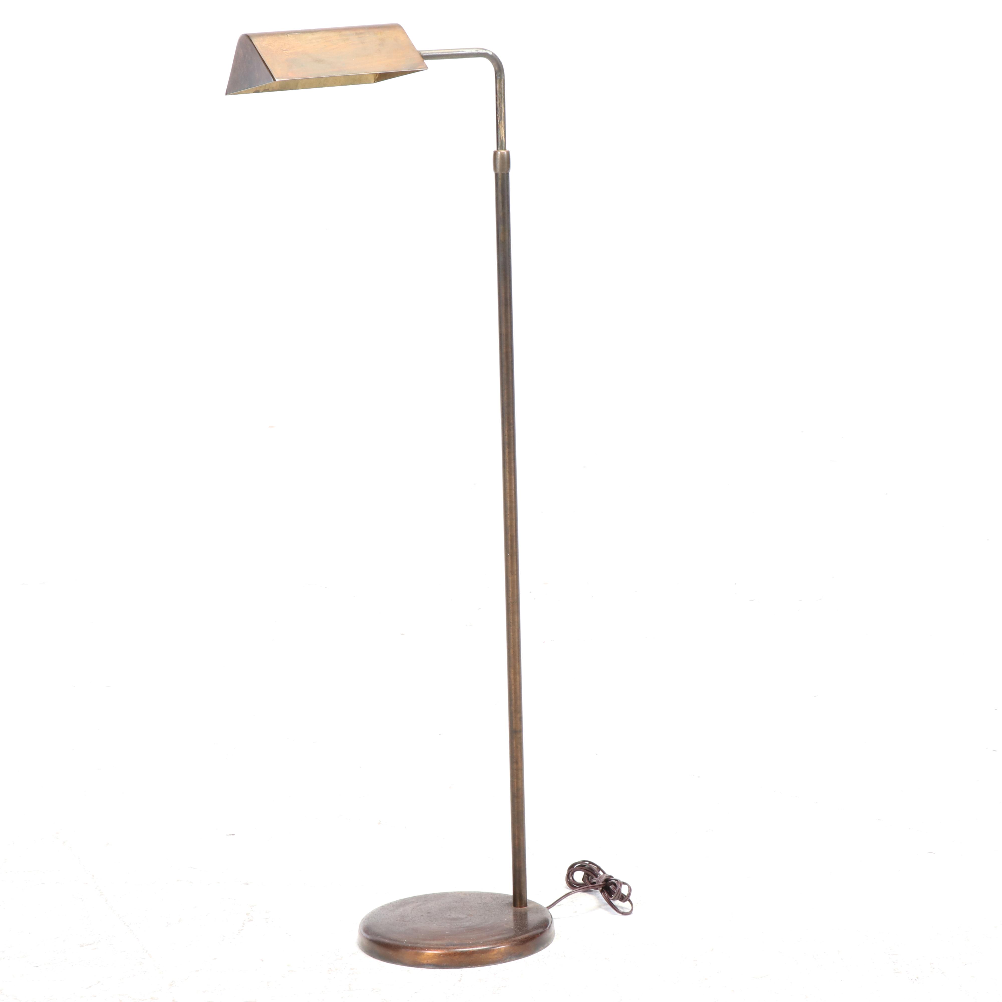 Classic Concepts Buttoned-Down Wing Chair Plus Patinated Metal Pharmacy Lamp