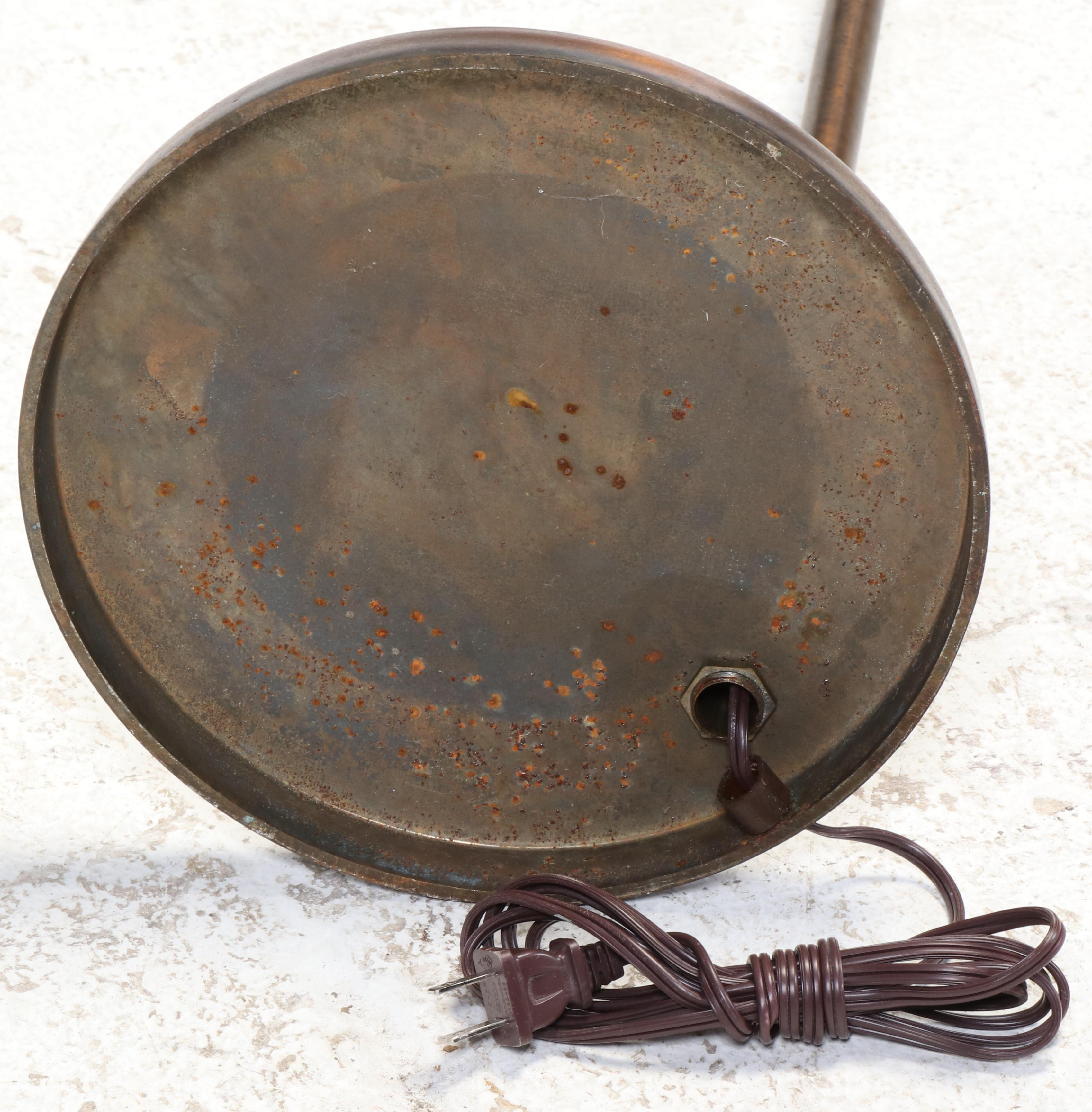 Classic Concepts Buttoned-Down Wing Chair Plus Patinated Metal Pharmacy Lamp