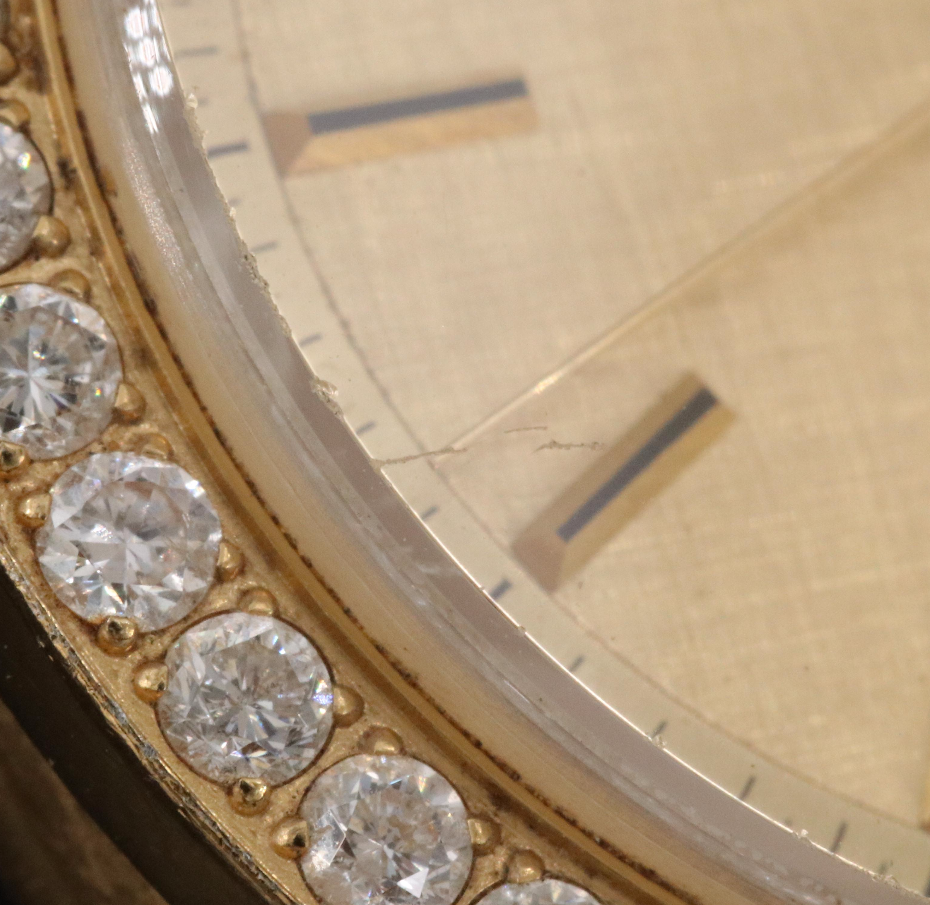 1972 Rolex Day-Date 2.00 CTW Custom Diamond Bezel 18K Gold Watch