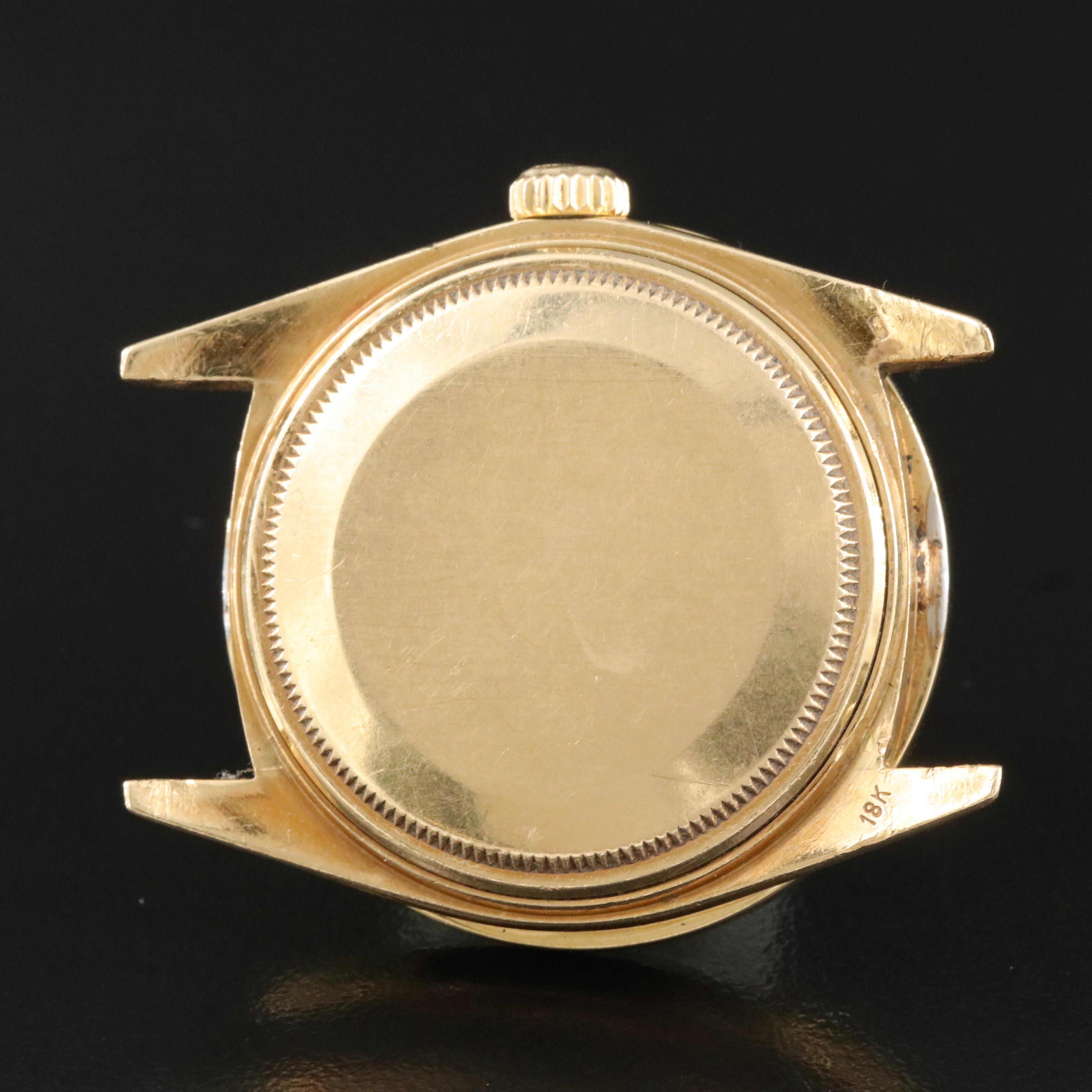 1972 Rolex Day-Date 2.00 CTW Custom Diamond Bezel 18K Gold Watch