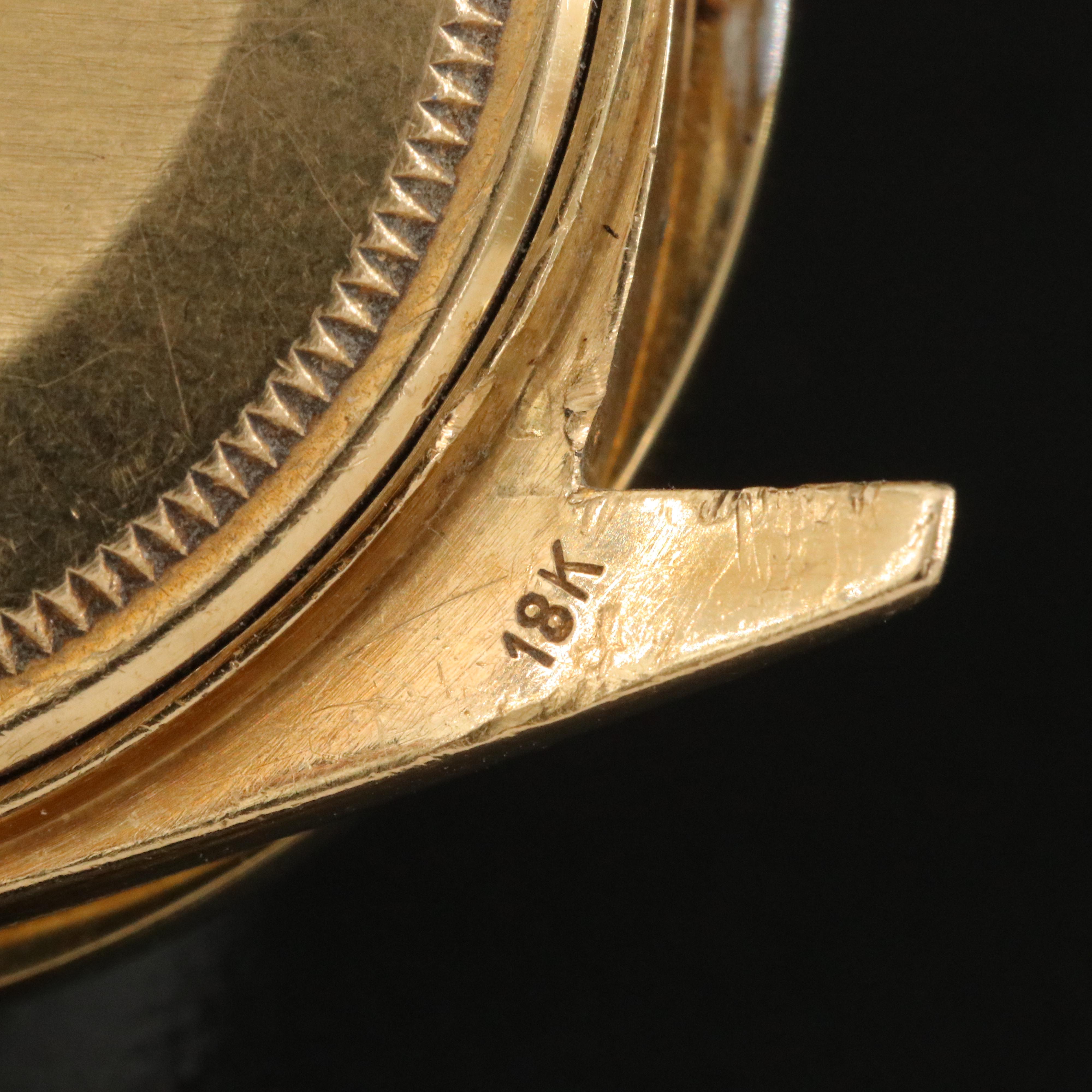 1972 Rolex Day-Date 2.00 CTW Custom Diamond Bezel 18K Gold Watch