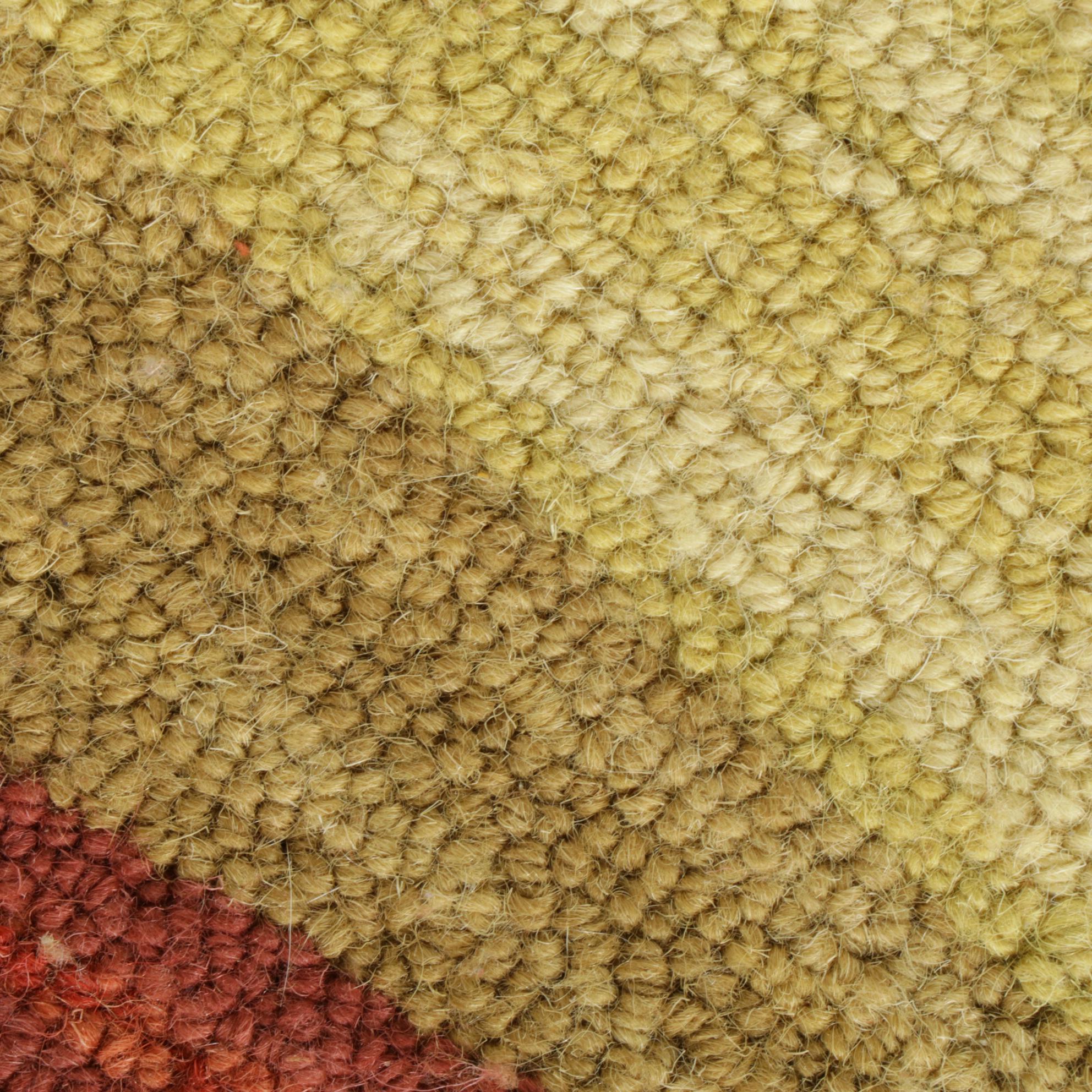 Ebonized Wood and Wool Rug Upholstered Bench Ottoman