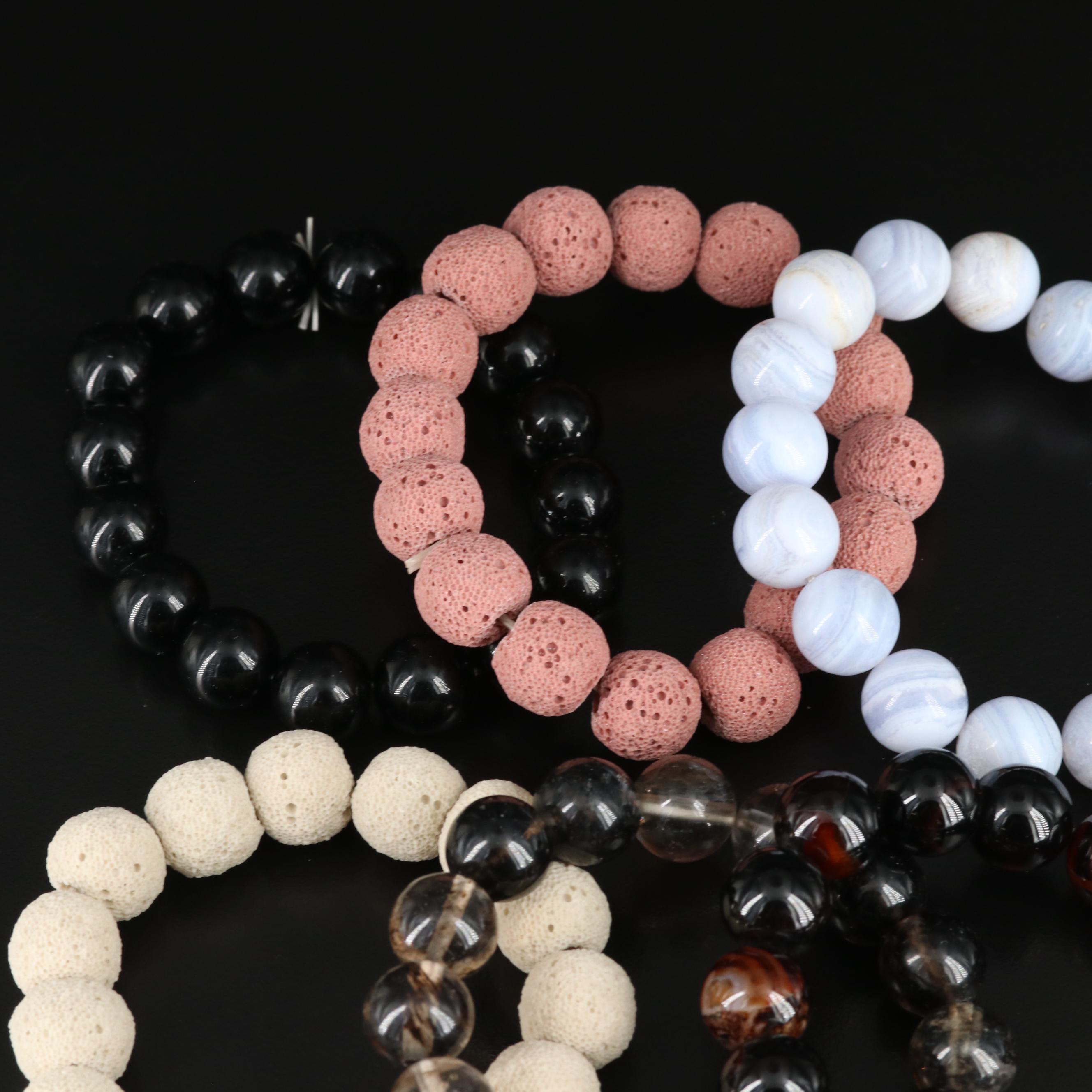 Agate, Coral and Glass Featured in Bracelet Collection