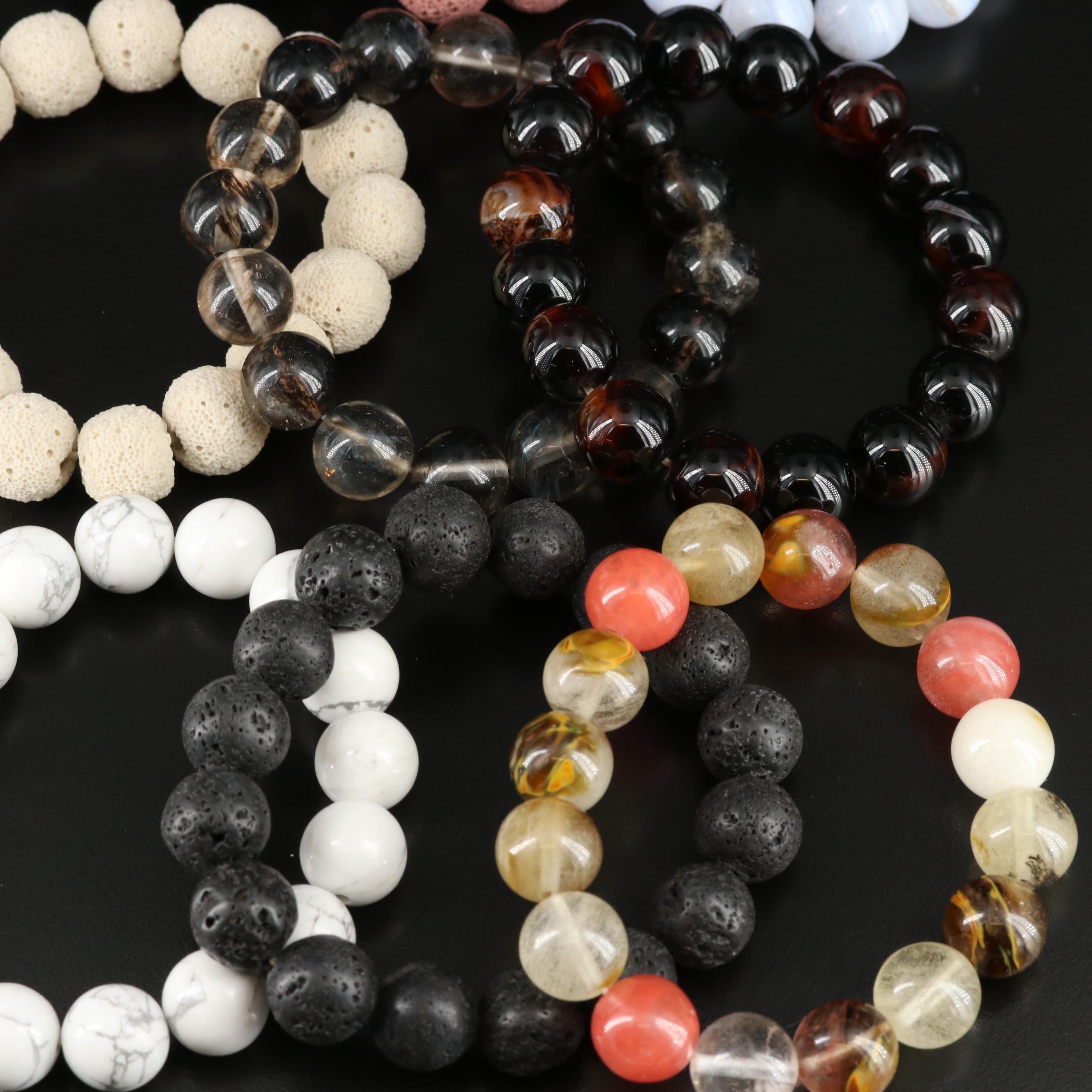 Agate, Coral and Glass Featured in Bracelet Collection