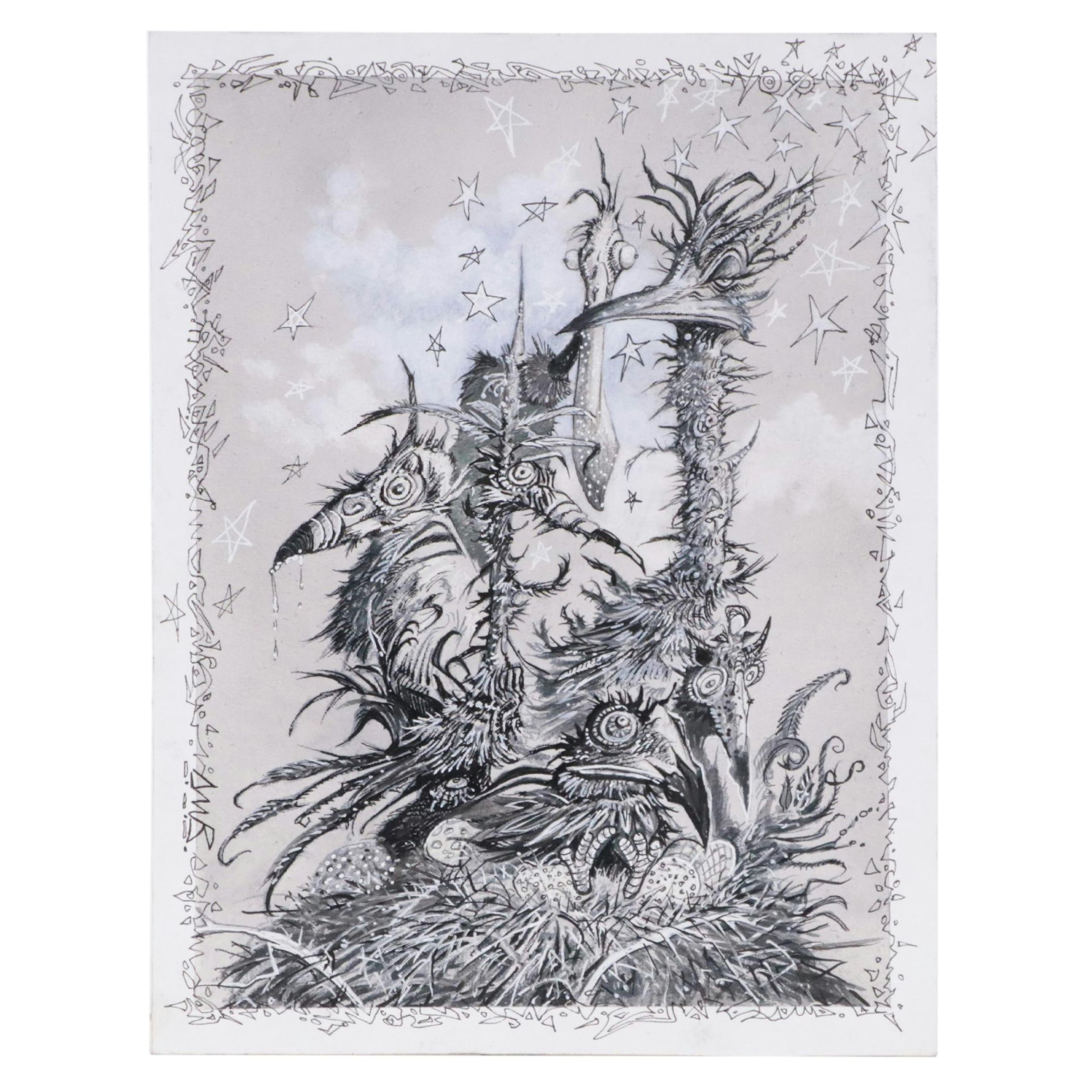 David Michael Beck Mixed Media Comic Illustration