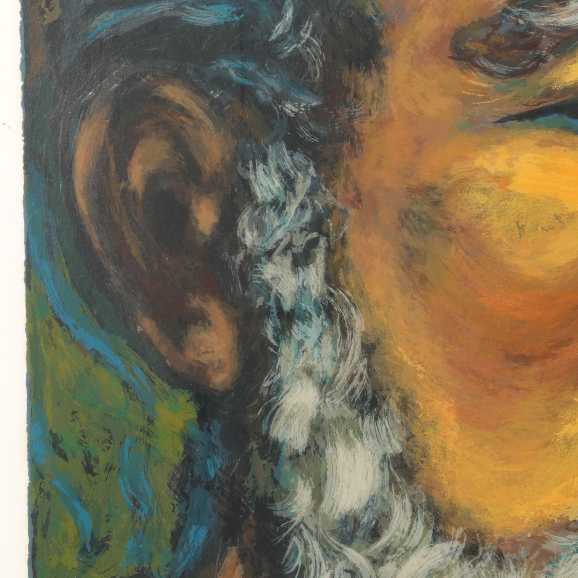 Anthony Quinn Self-Portrait Serigraph "Zorba," Late 20th Century