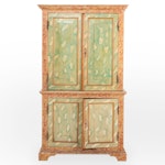 Continental Polychrome-Decorated Four-Door Cabinet