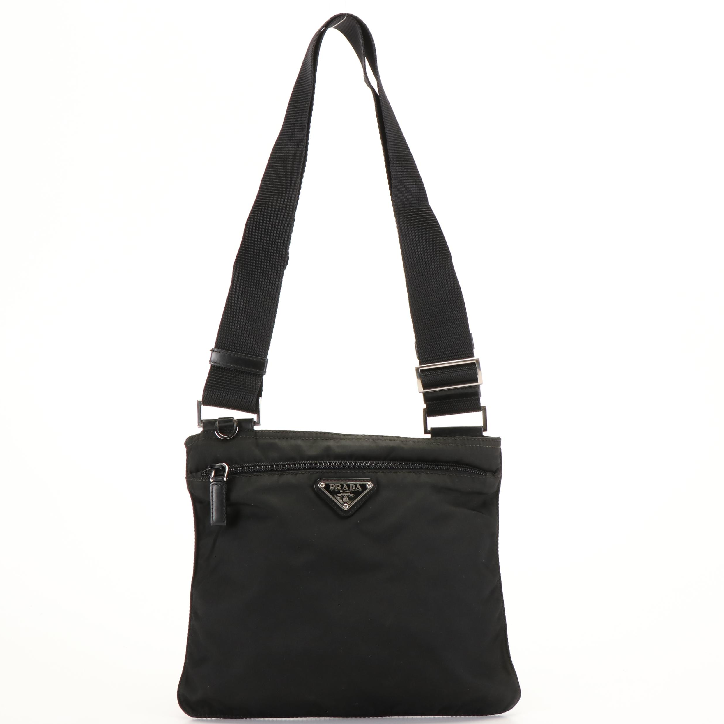Prada Small Crossbody Bag in Black Tessuto Nylon