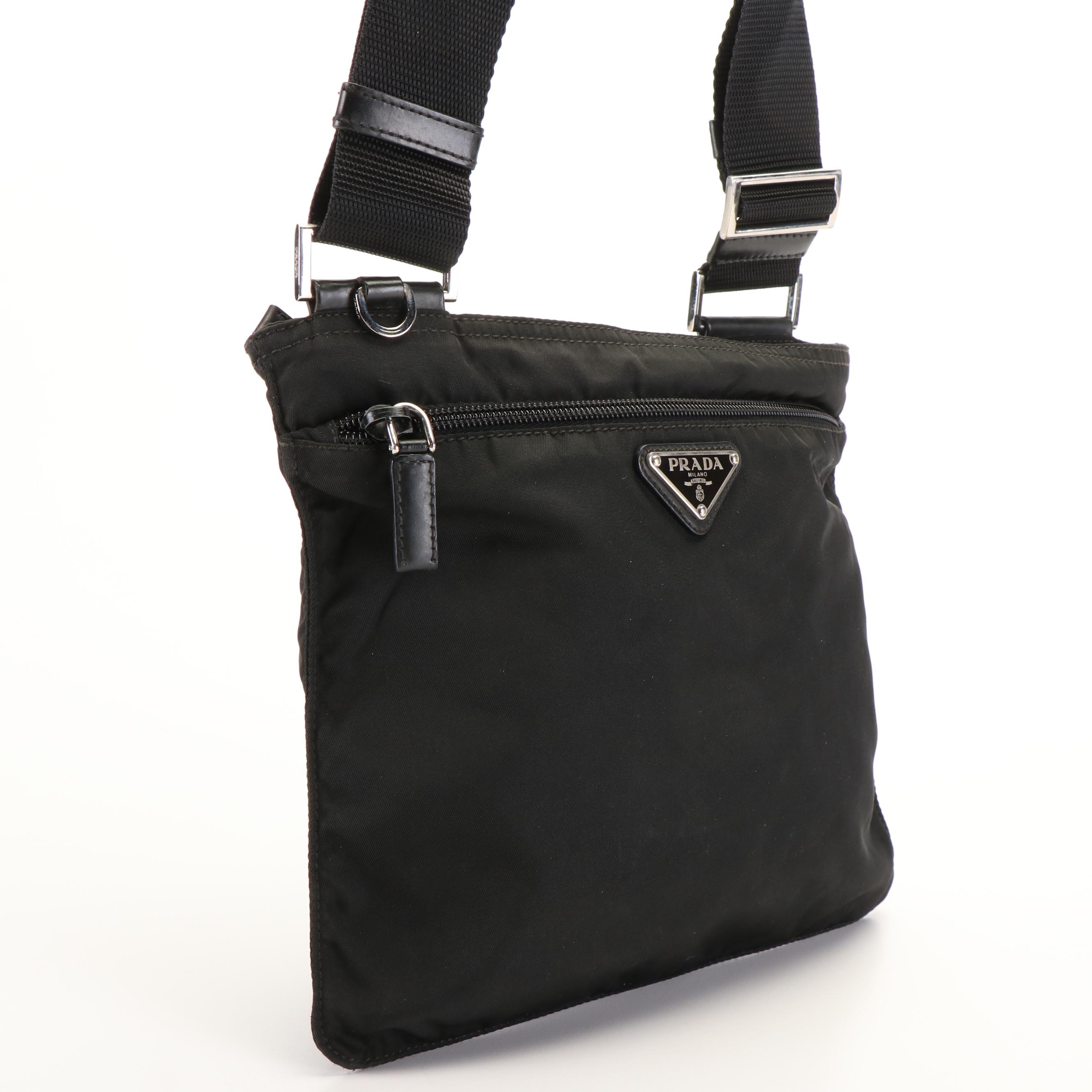 Prada Small Crossbody Bag in Black Tessuto Nylon
