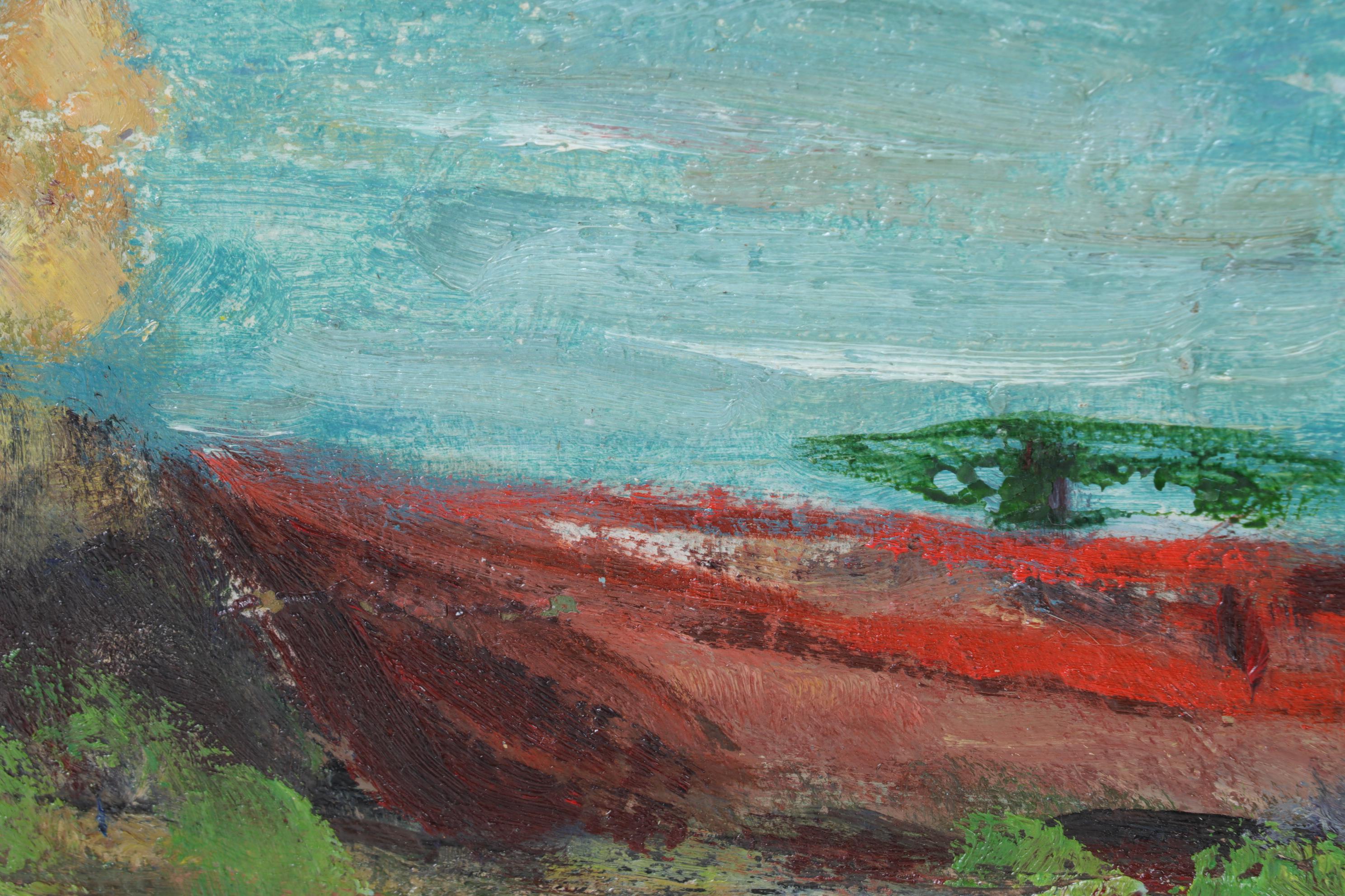 George Baom Landscape Oil Painting "Bay on Lake Michigan," Early to Mid 20th C.