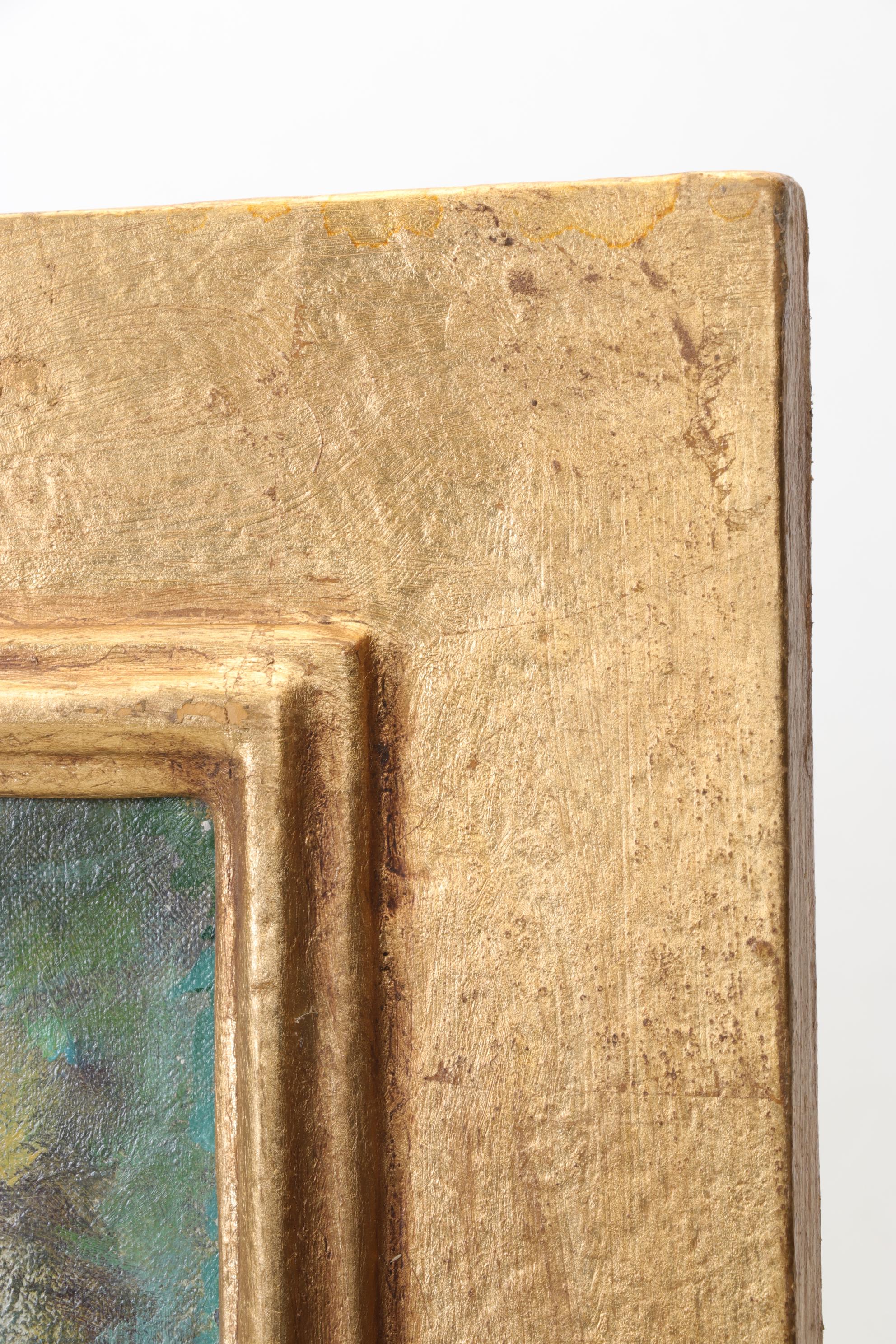 George Baom Landscape Oil Painting "Bay on Lake Michigan," Early to Mid 20th C.