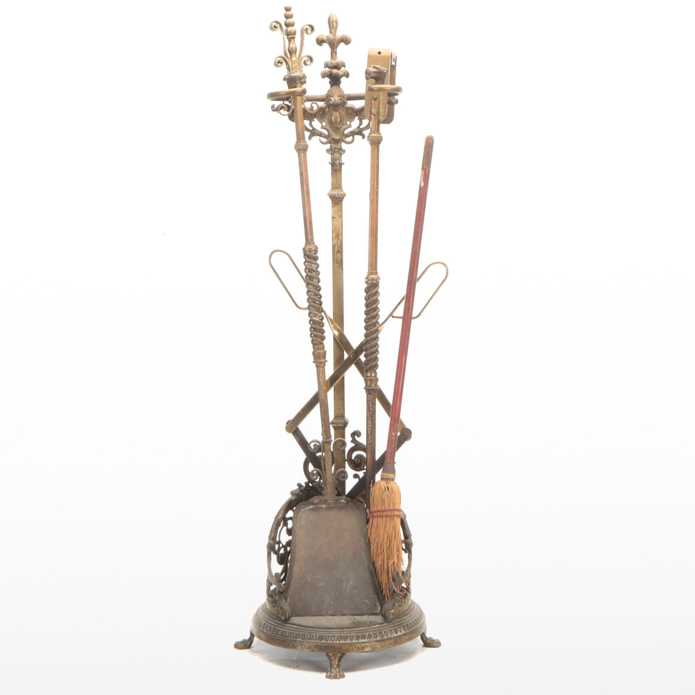 Assembled Victorian Gothic Revival Style Fireplace Tool Set ...