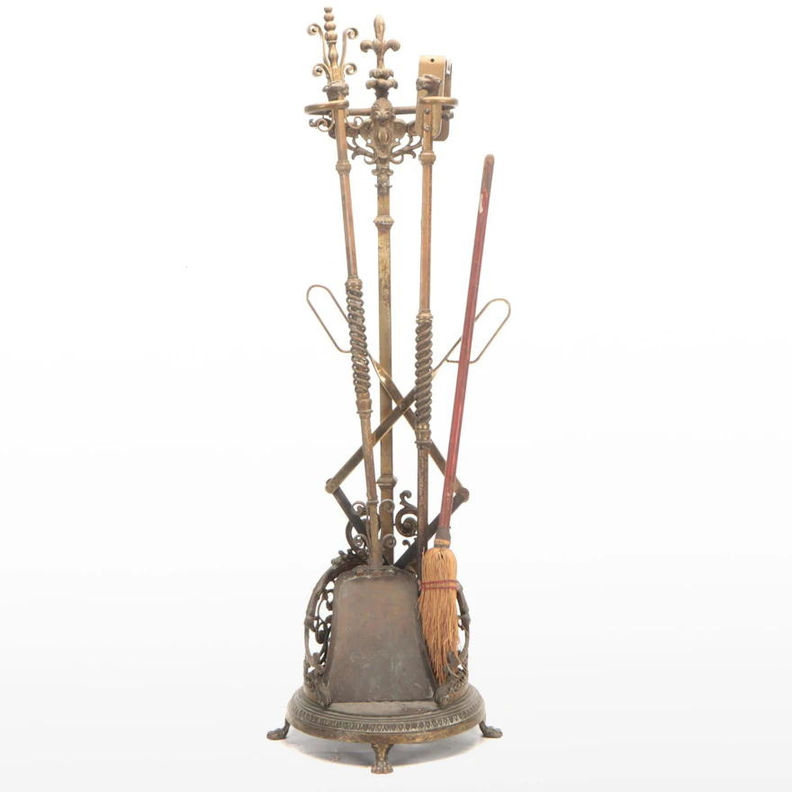Assembled Victorian Gothic Revival Style Fireplace Tool Set ...