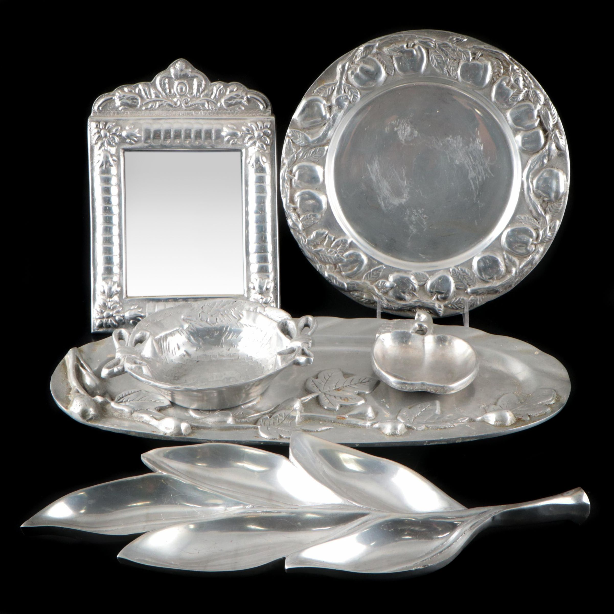 Metal Platters, Relish Dish, Easel and More