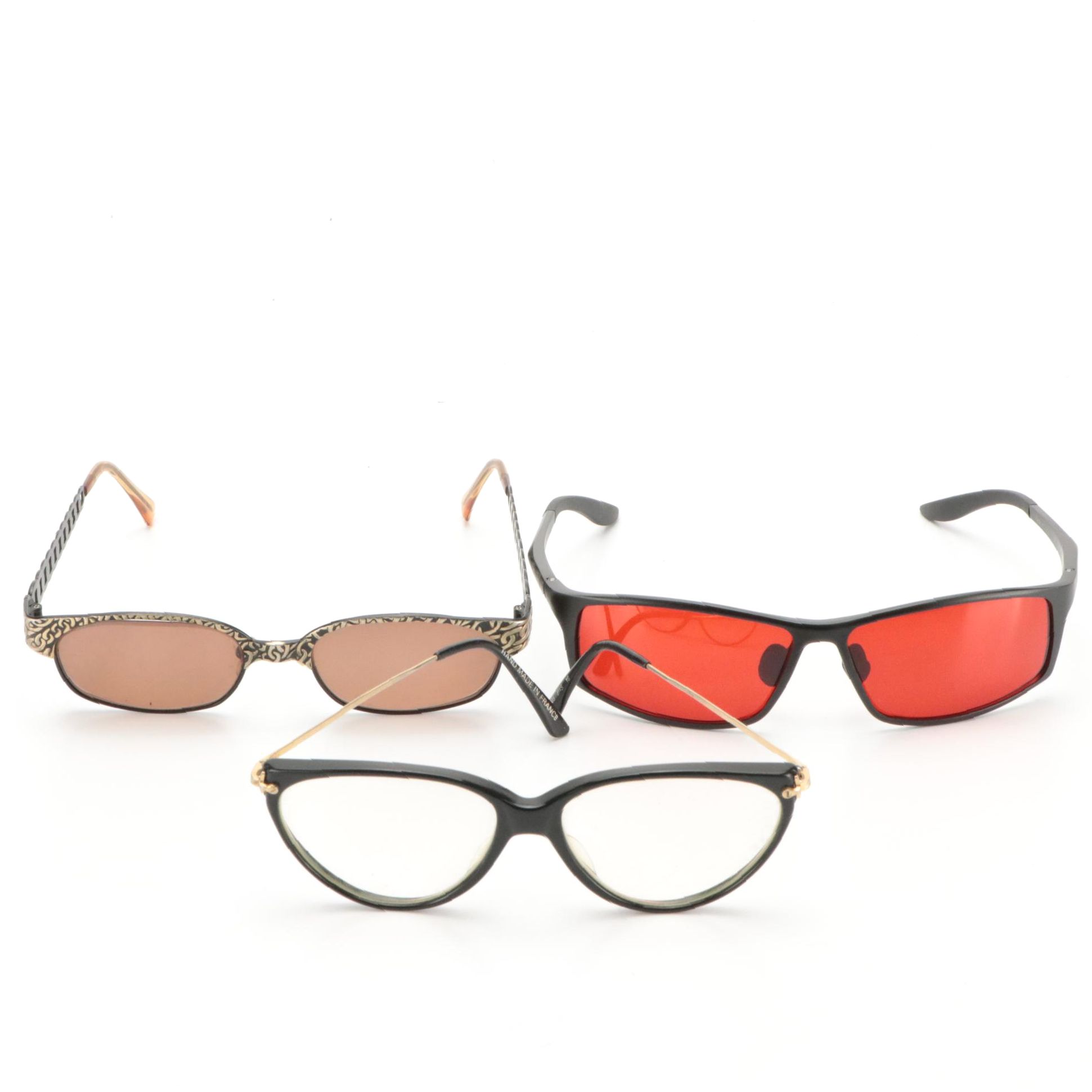 TrueDark Red Lens Sport Sunglasses With Other Eyeglasses and Cases