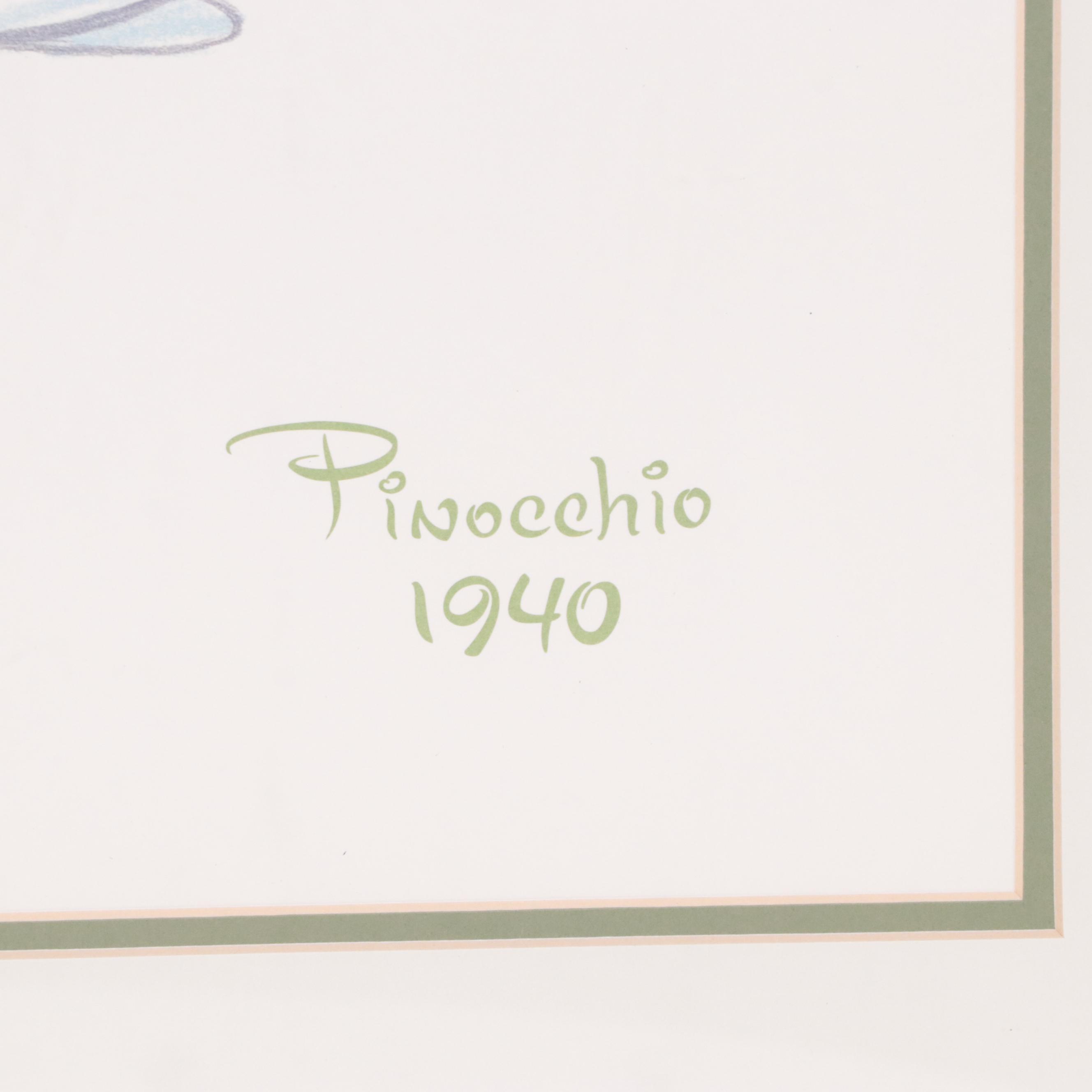 Offset Lithograph of an Illustration of Jiminy Cricket From Disney's "Pinocchio"