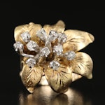14K Diamond Flower Ring