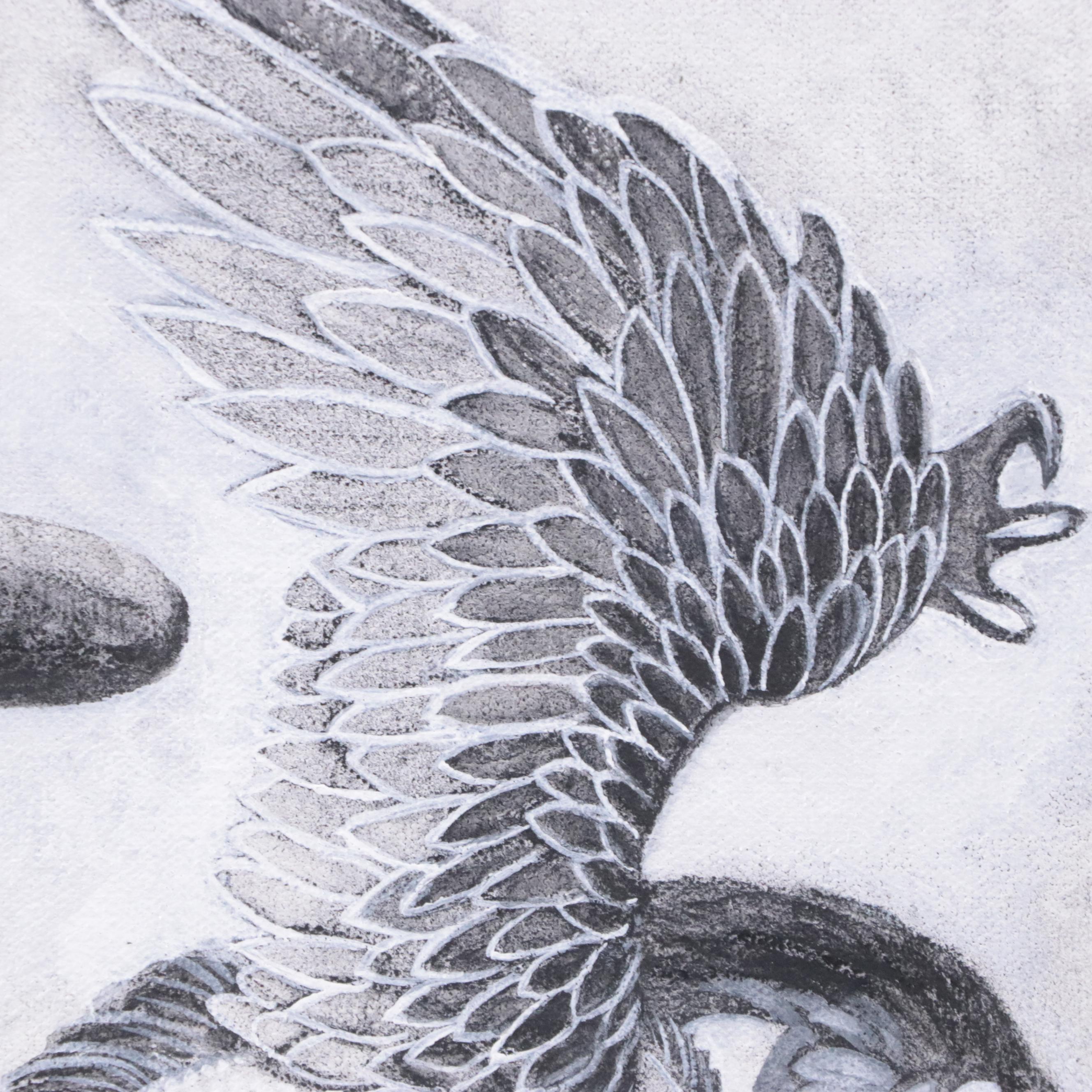 David Michael Beck Mixed Media Comic Illustration of a Dragon