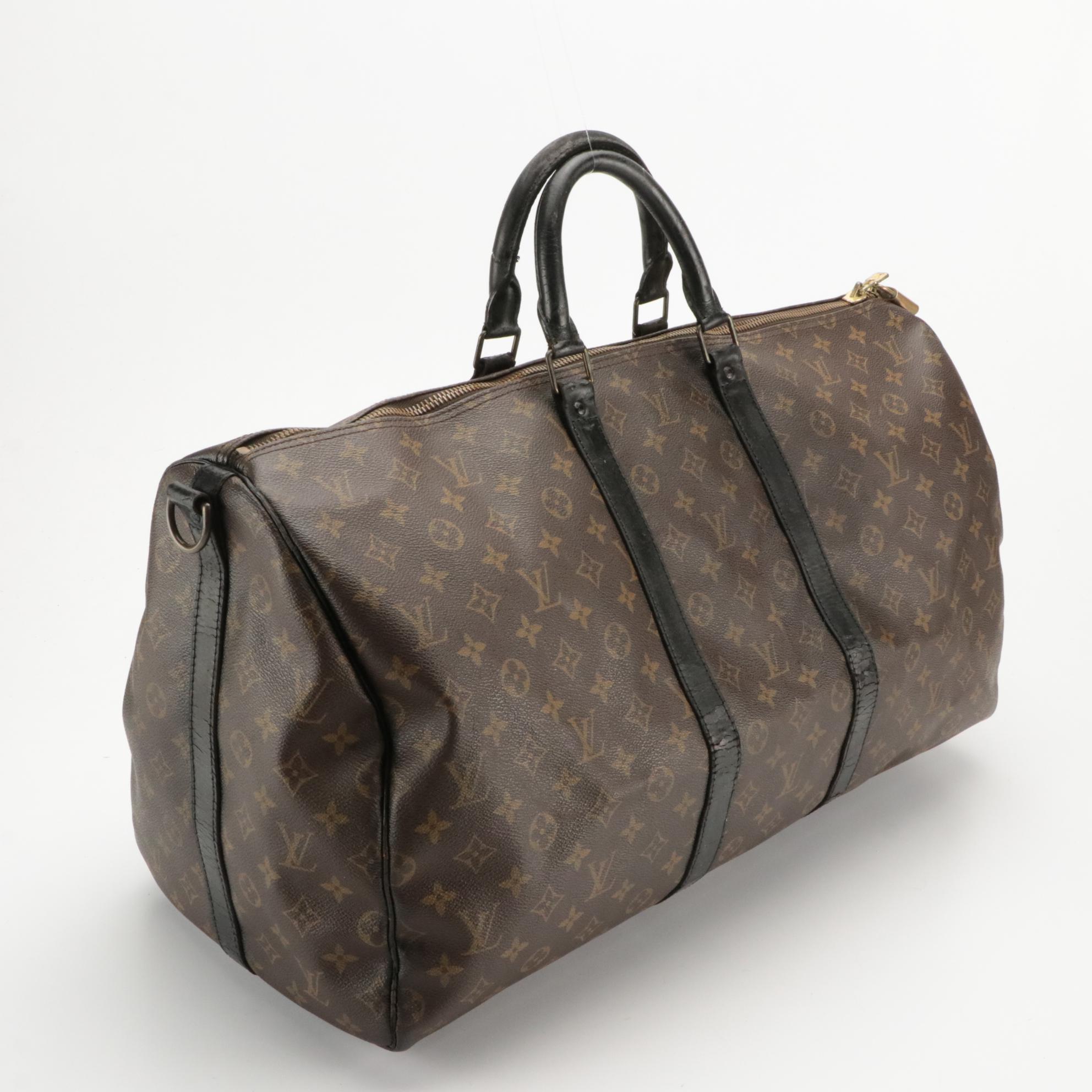 Louis Vuitton Keepall Bandoulière 55 Duffel Bag in Monogram Canvas and Leather