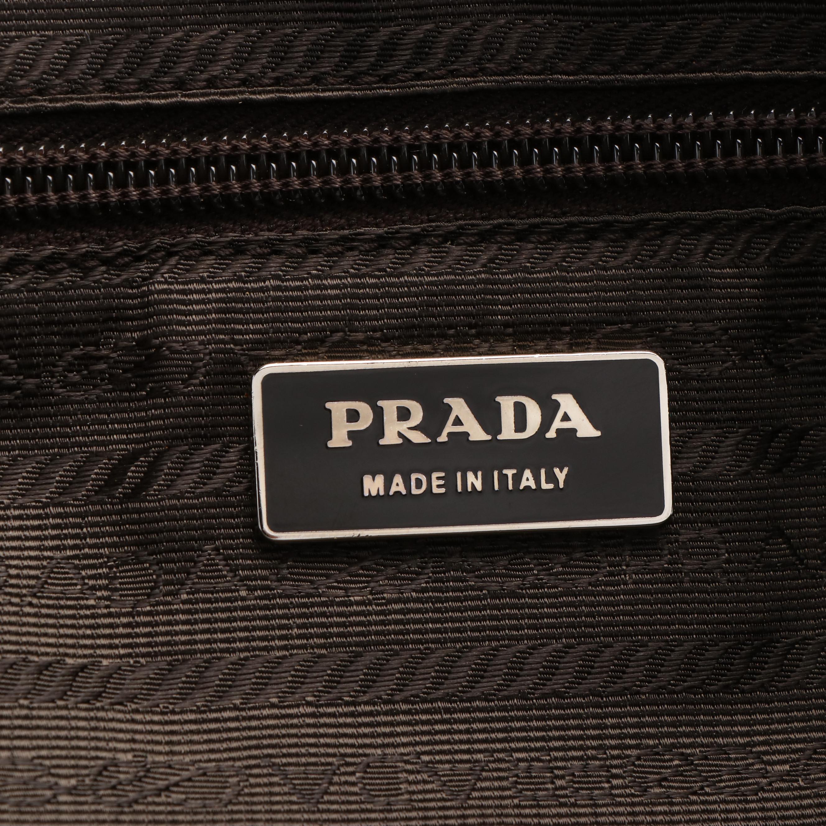 Prada Bowler Shoulder Bag in Two Toned Vitello Leather