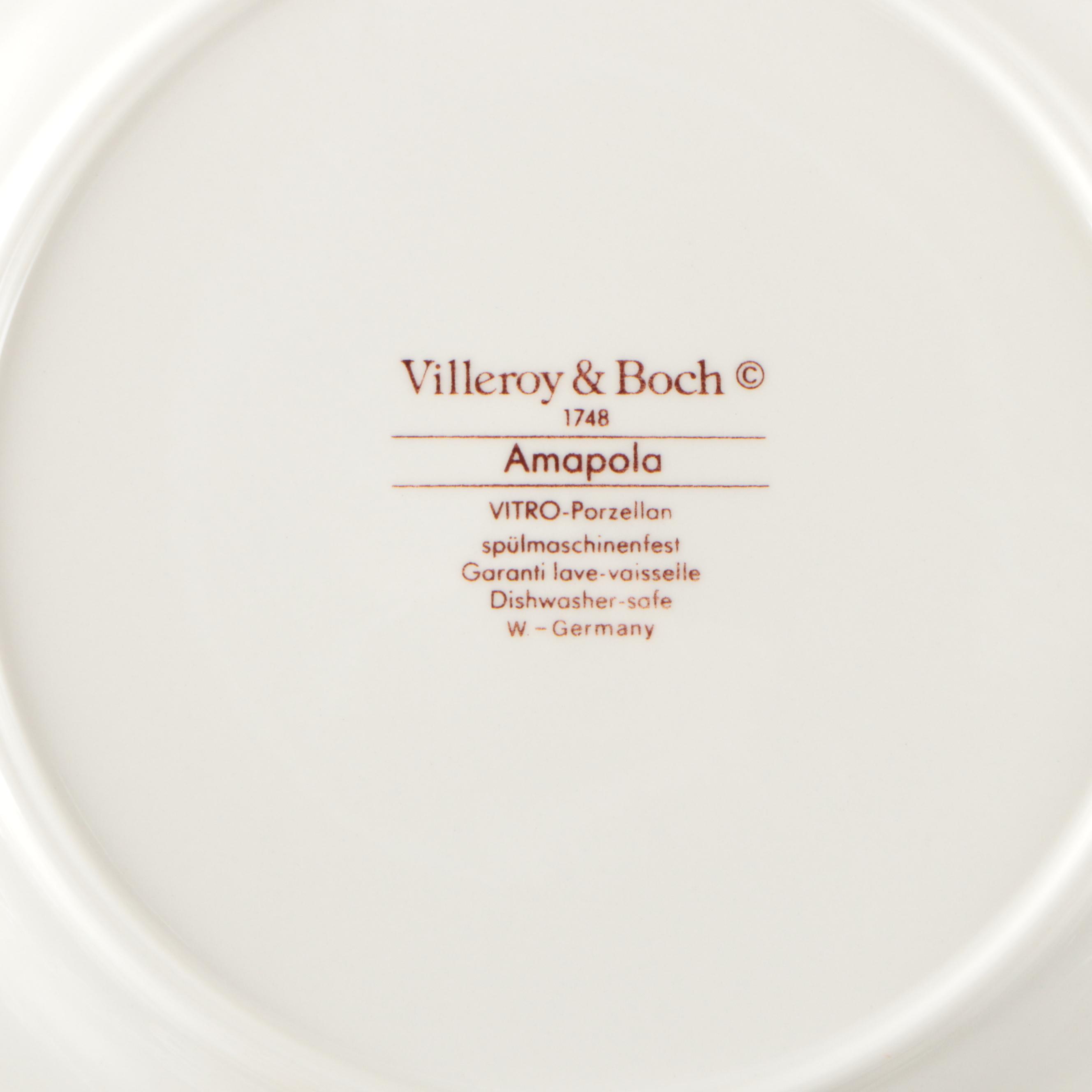 Villeroy & Boch "Amapola" Porcelain Dinnerware and Serving Pieces, 1978–2001