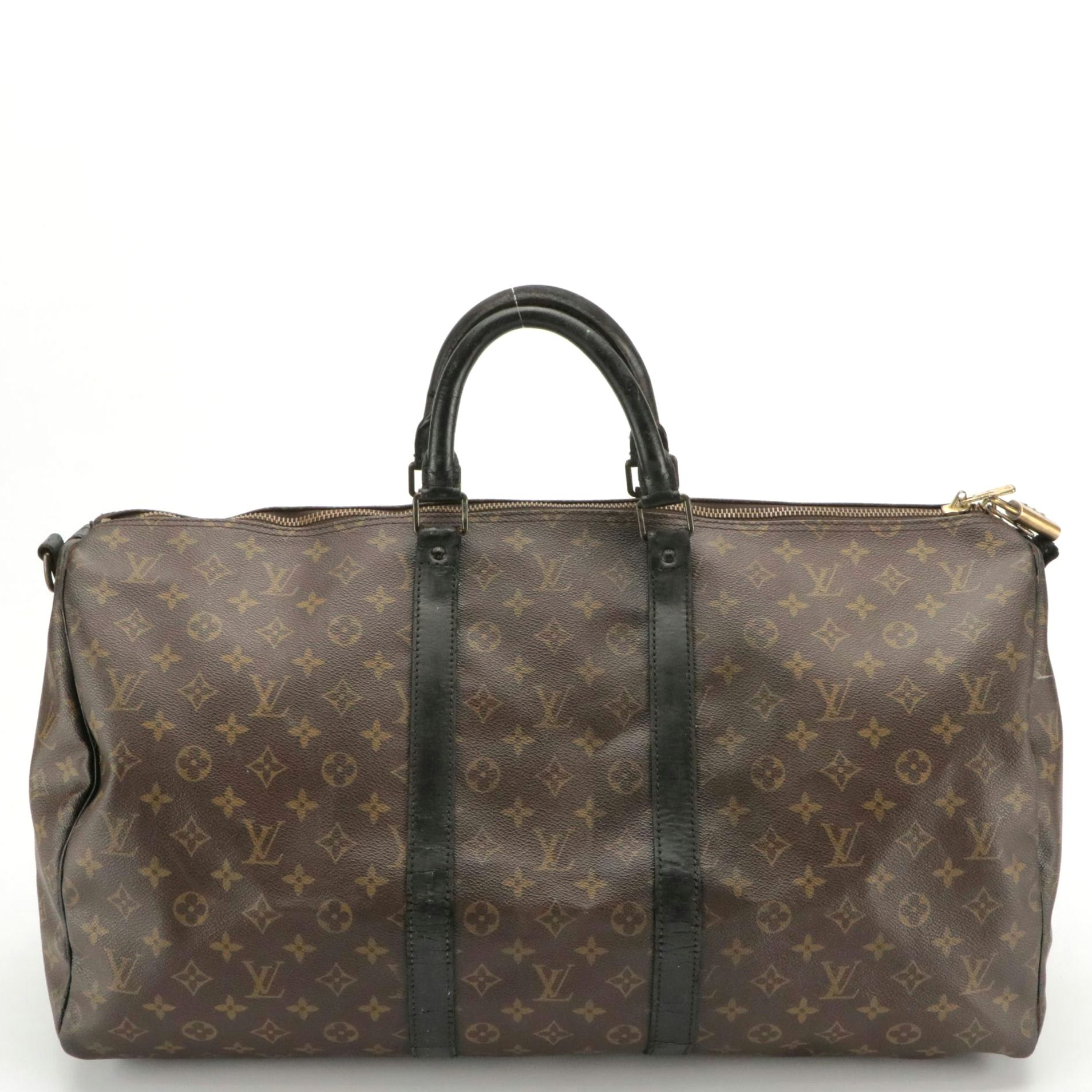 Louis Vuitton Keepall Bandoulière 55 Duffel Bag in Monogram Canvas and Leather