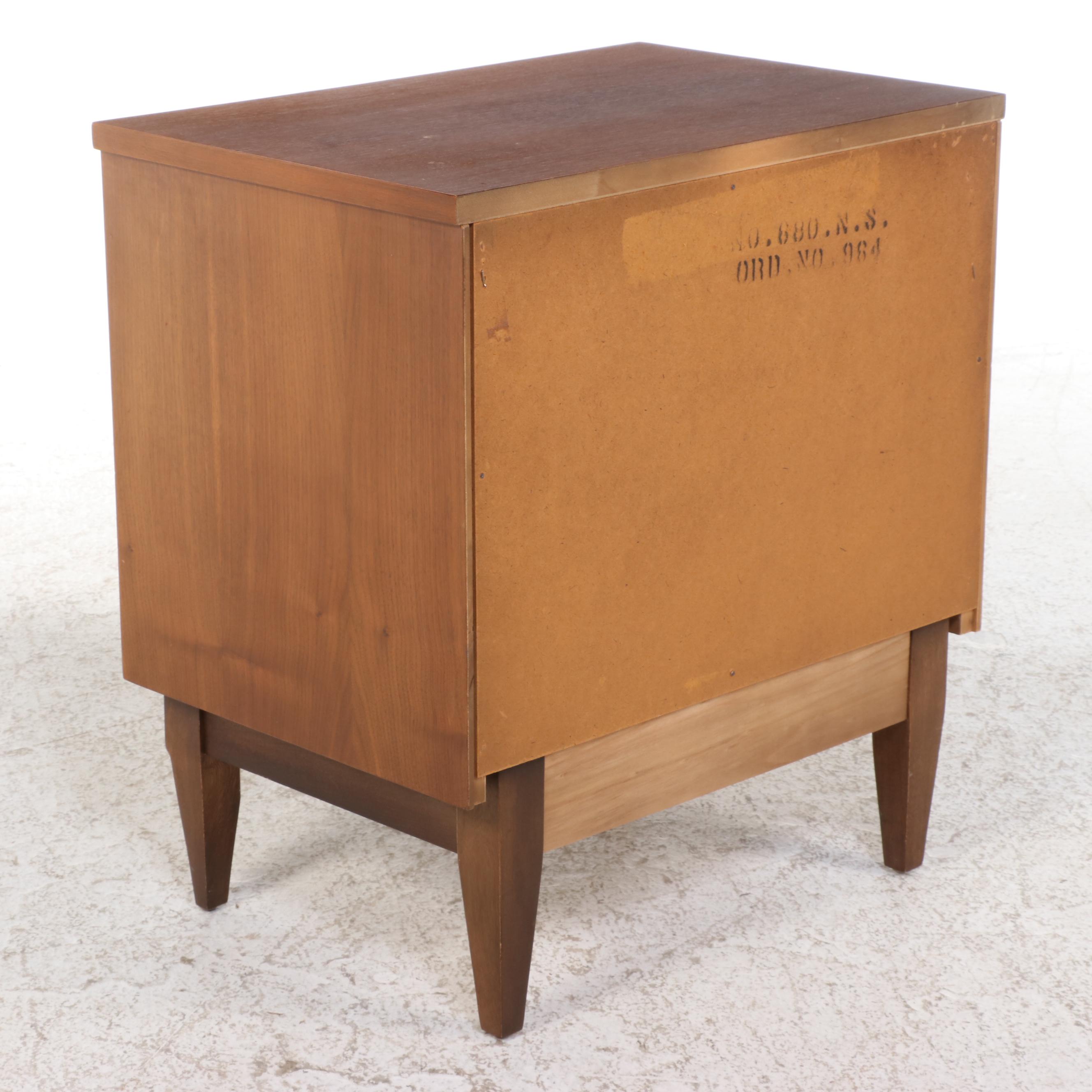Mid Century Modern Walnut Two-Drawer Nightstand