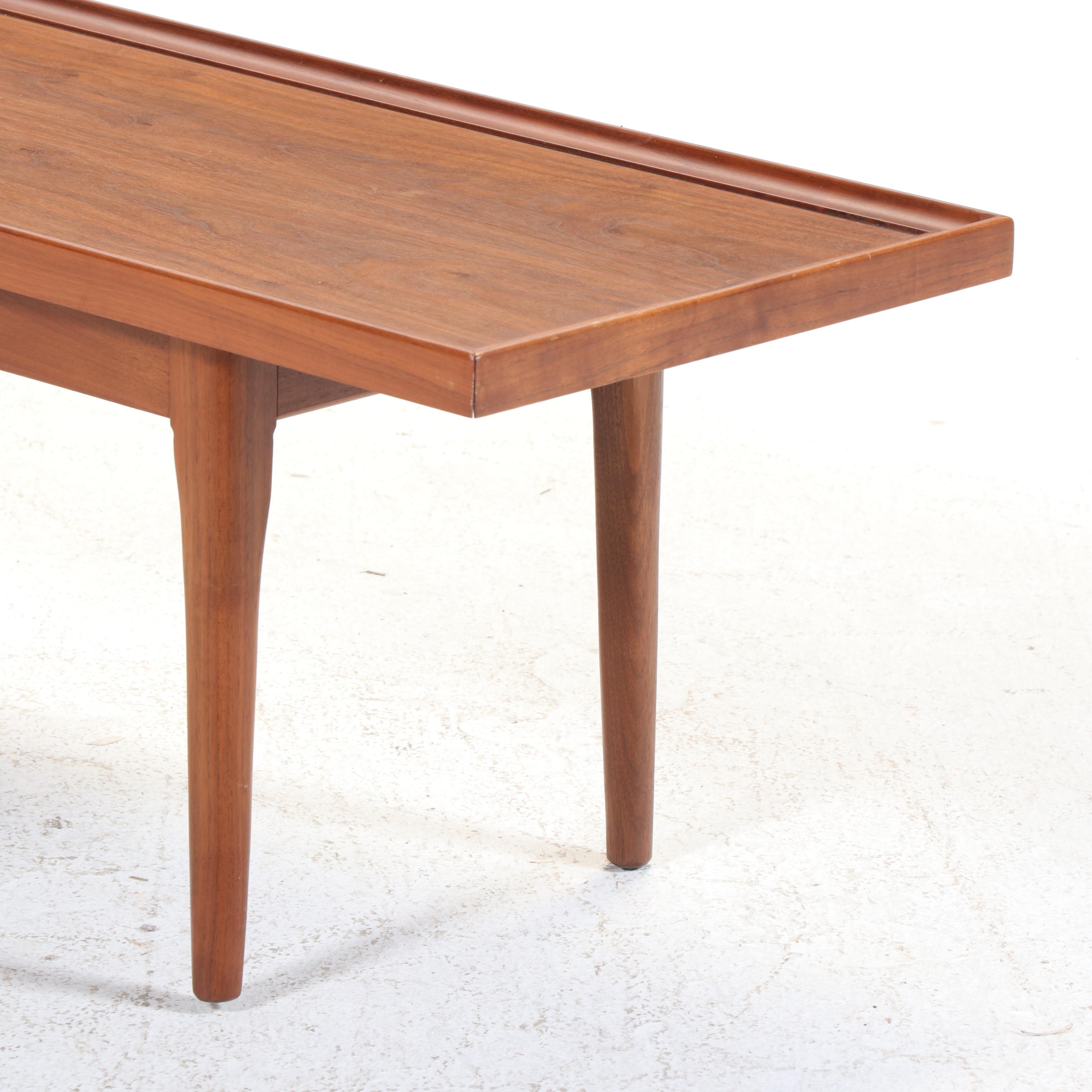 Kipp Stewart for Drexel "Declaration" Mid Century Modern Walnut Coffee Table