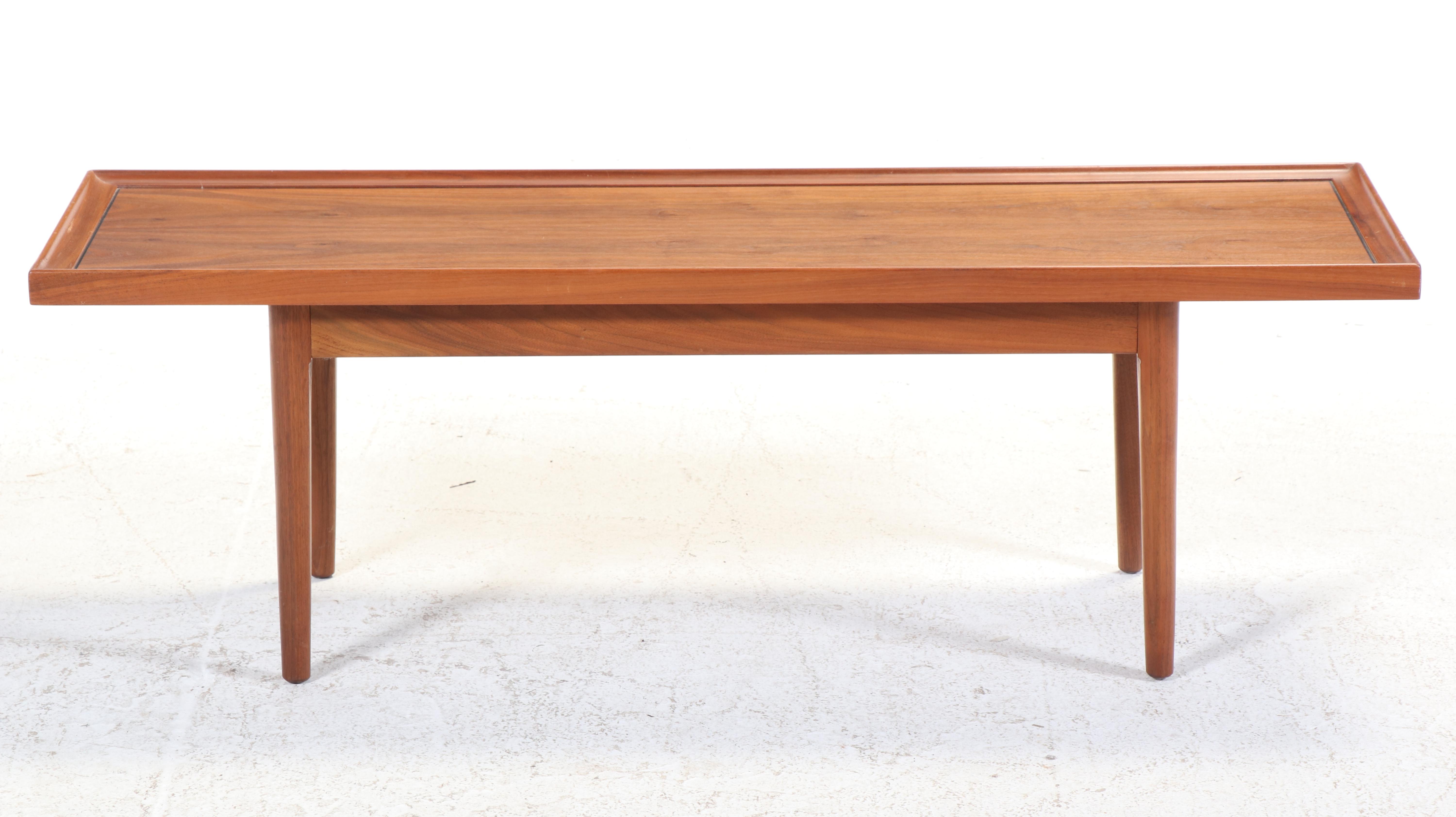 Kipp Stewart for Drexel "Declaration" Mid Century Modern Walnut Coffee Table