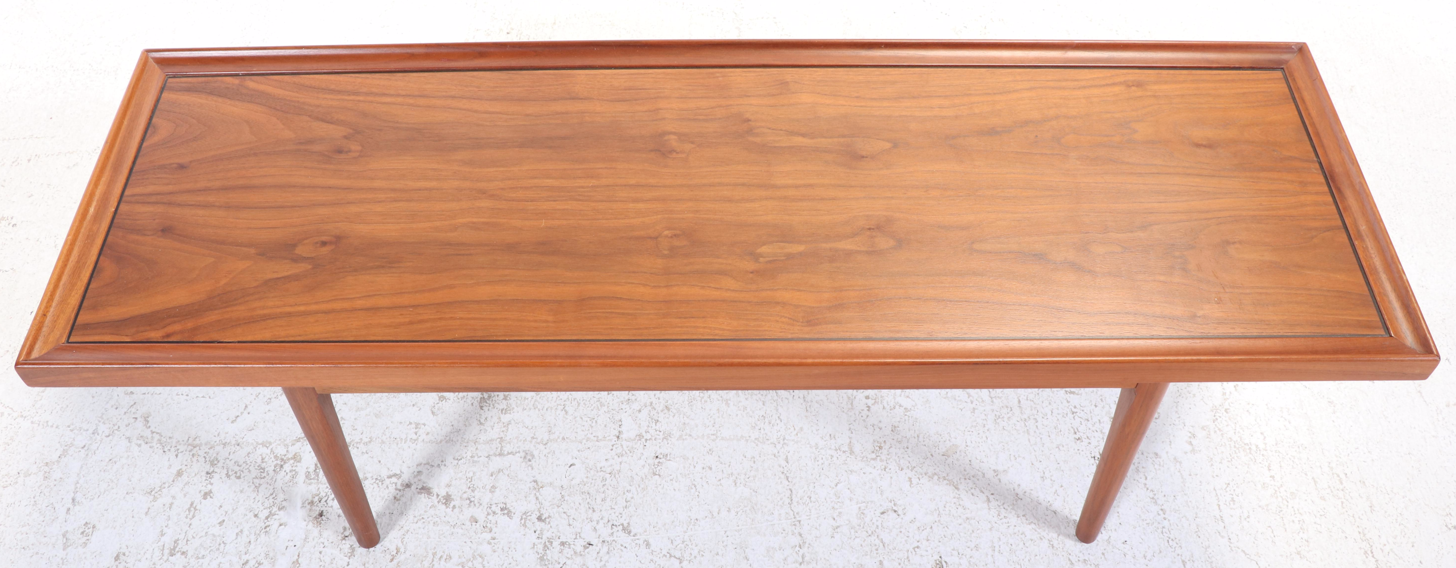 Kipp Stewart for Drexel "Declaration" Mid Century Modern Walnut Coffee Table