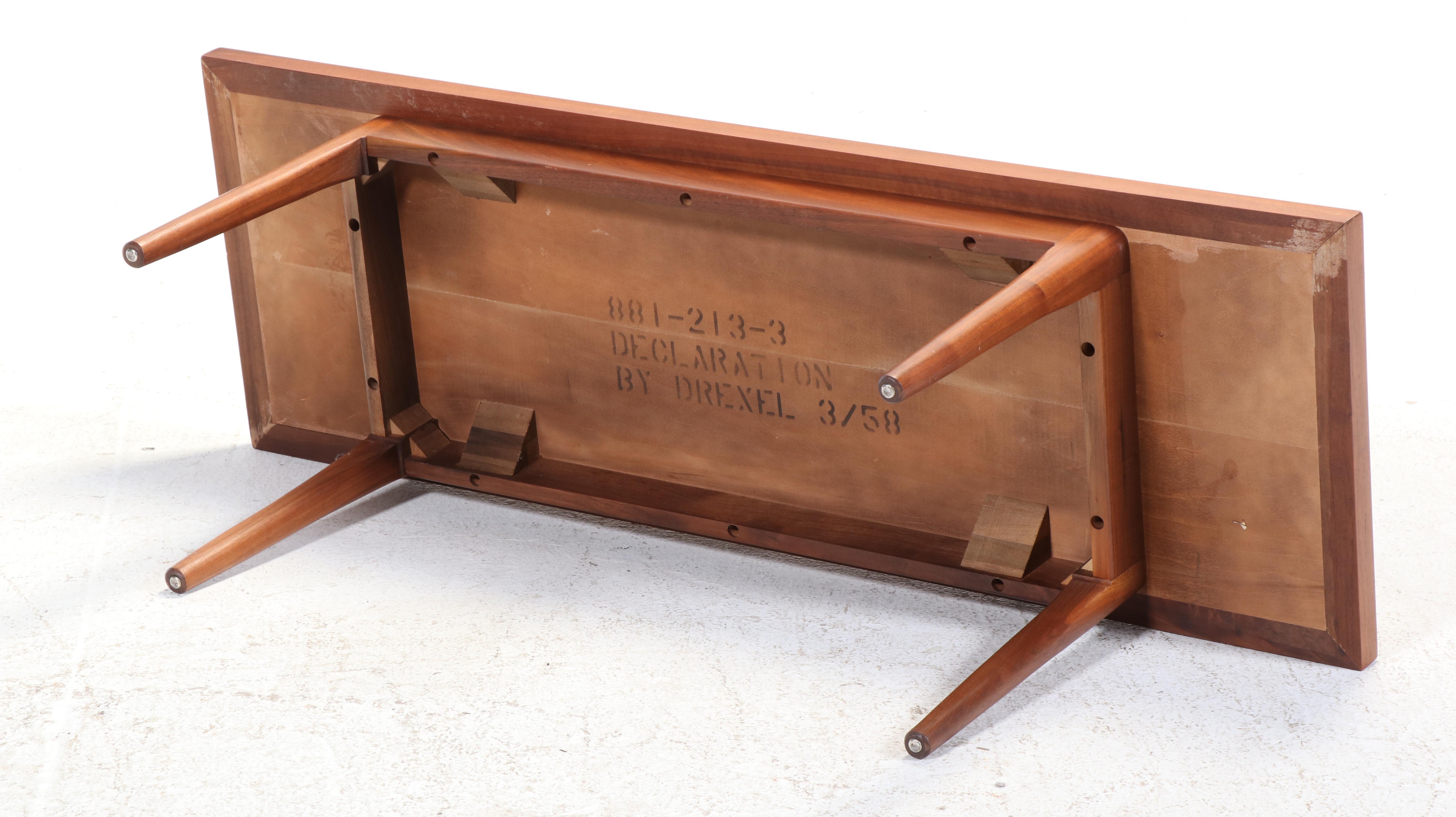 Kipp Stewart for Drexel "Declaration" Mid Century Modern Walnut Coffee Table