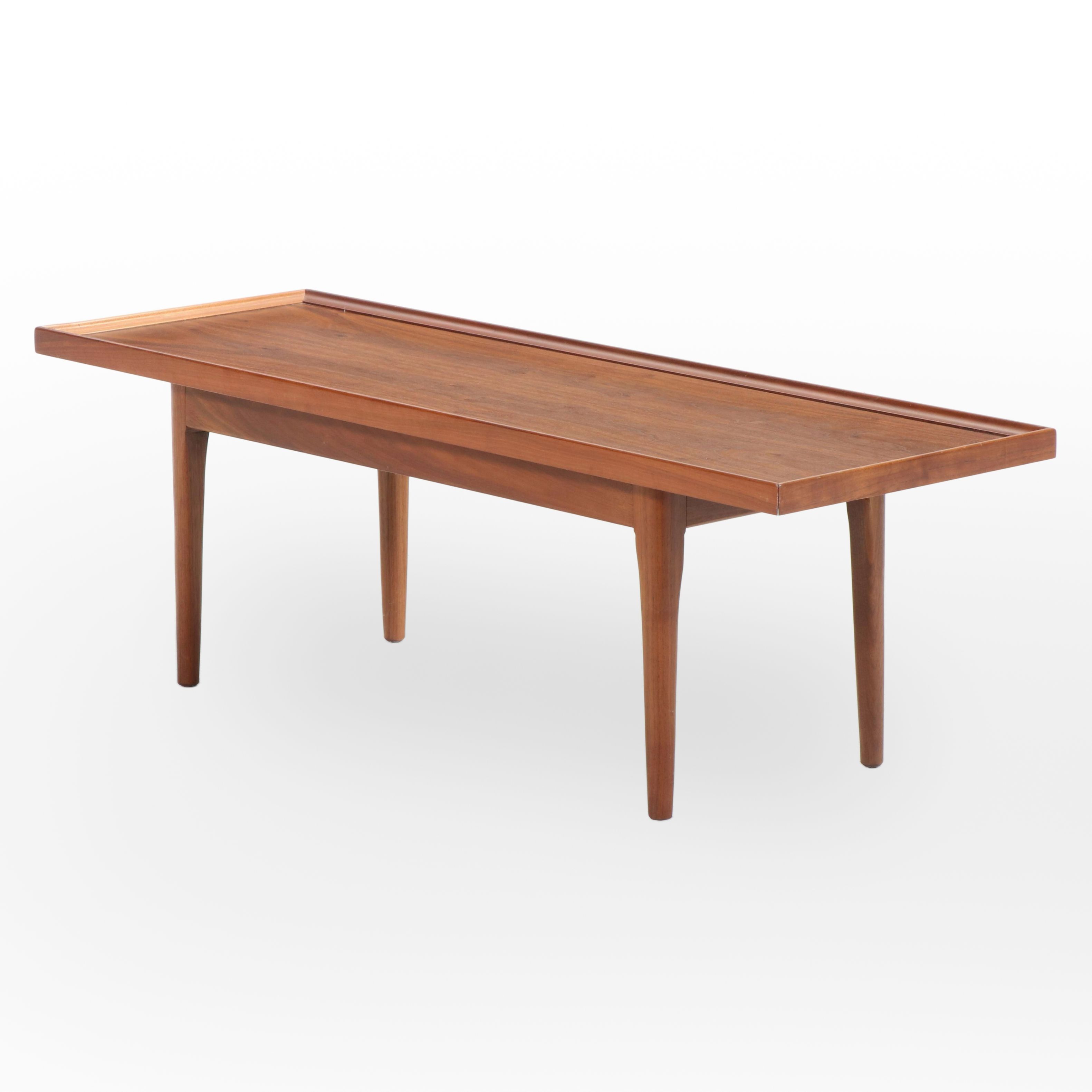 Kipp Stewart for Drexel "Declaration" Mid Century Modern Walnut Coffee Table