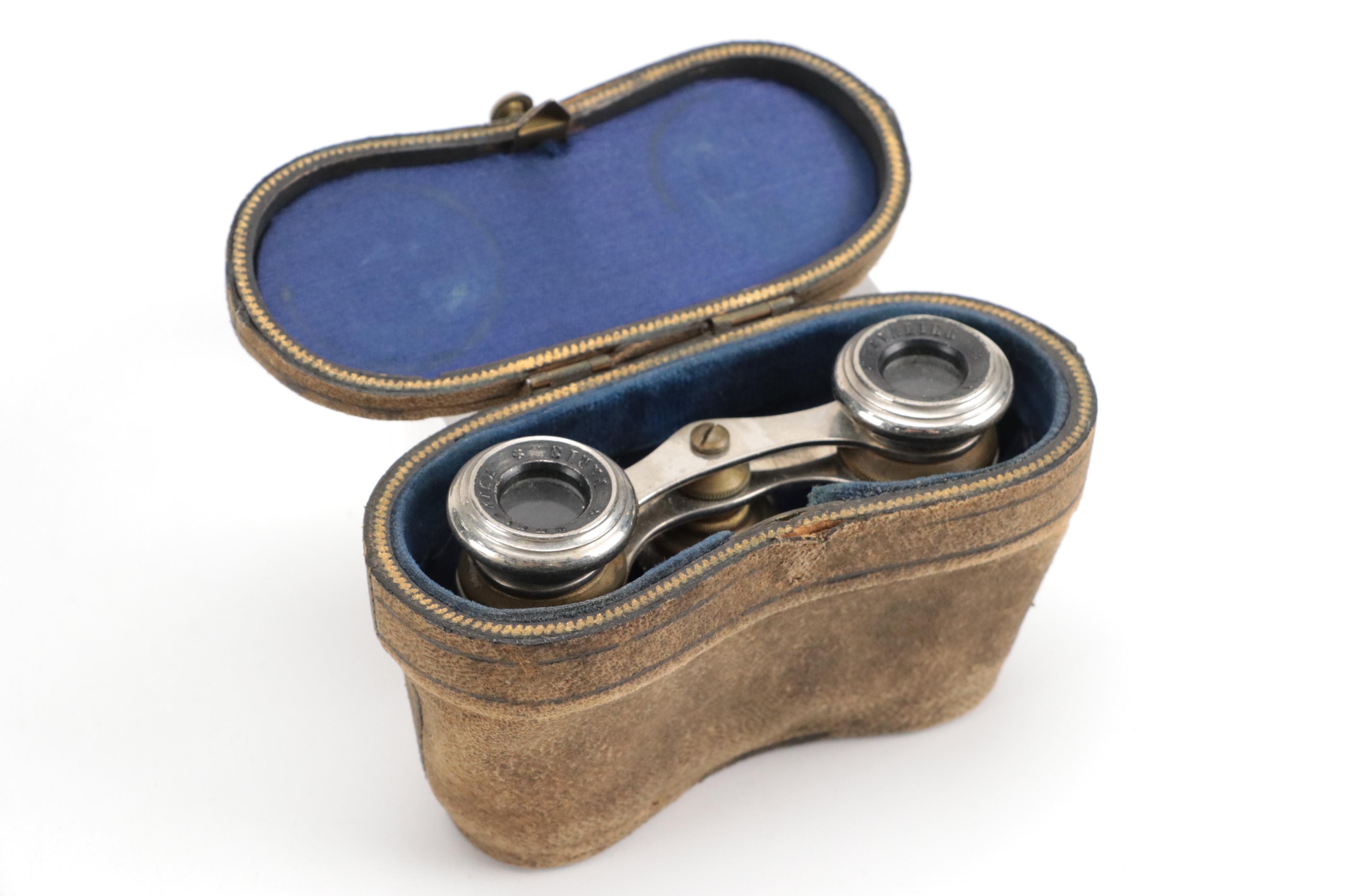 Chevalier Mother-of-Pearl Opera Glasses with Carrying Case