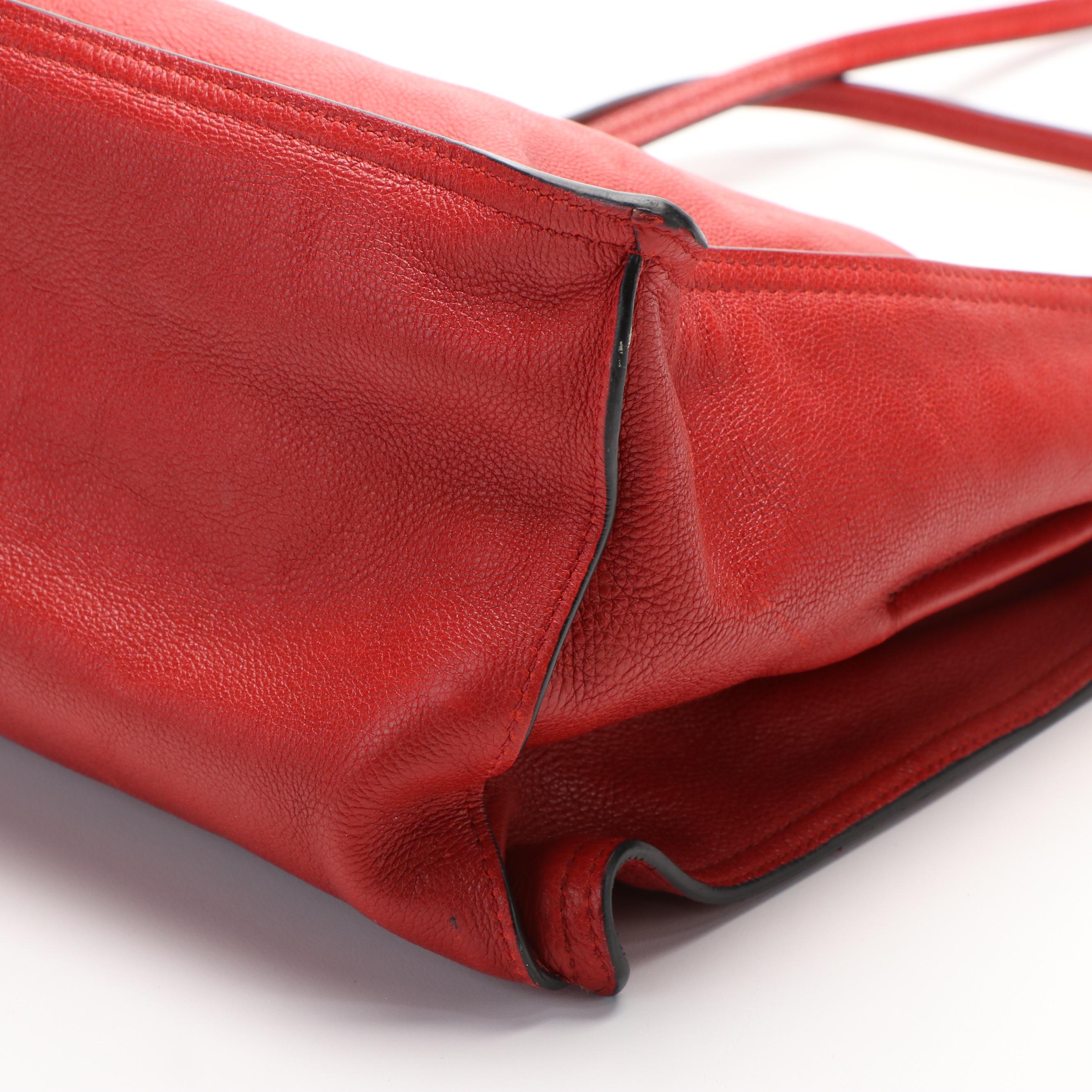 Prada Etiquette Tote Bag in Red Leather and Blue Suede